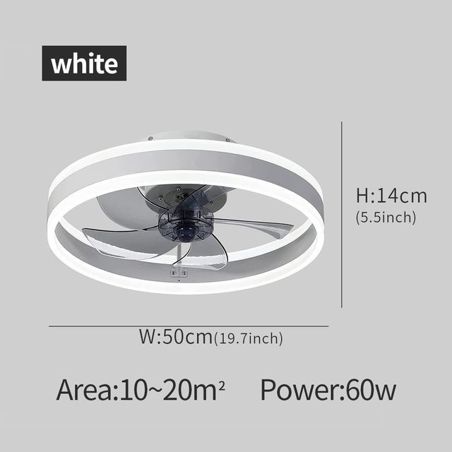 Smart LED Ceiling Fan with Light - 6 Speed Settings, Ultra Quiet, Energy Efficient - Perfect for Bedroom, Living Room, and Office Spaces