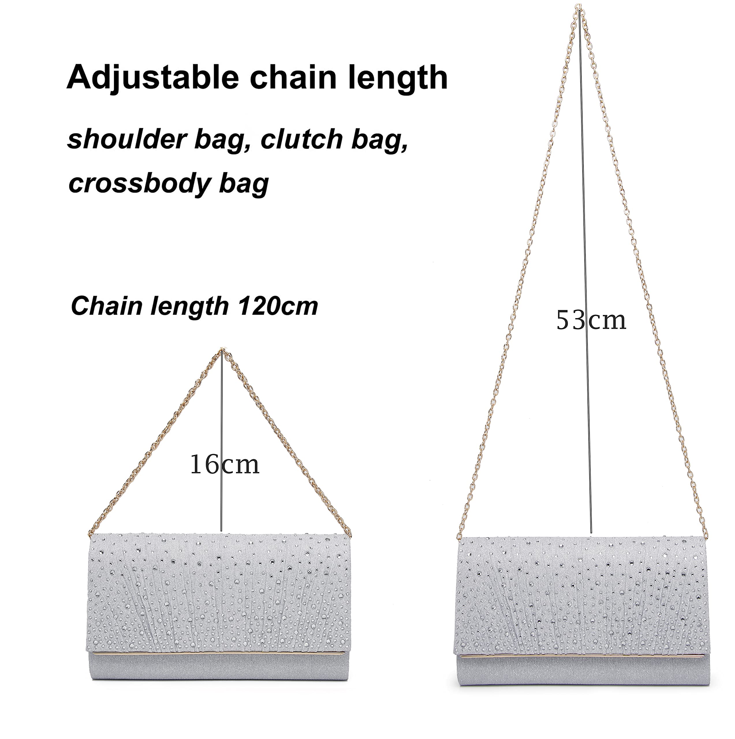 Sparkling Rhinestone Clutch Purse for Women - Elegant Evening Bag for Wedding, Prom, Party & Formal Events - Perfect Christmas Gift & Money Holder - Great for Date Nights, Galas and Special Occasions