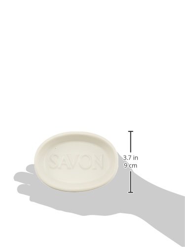 Abbott Collection Oval Ceramic Soap Dish - 5 Inch Bathroom Organizer for Sink Countertop, Shower & Vanity - Elegant Savon Soap Holder for Home Decor