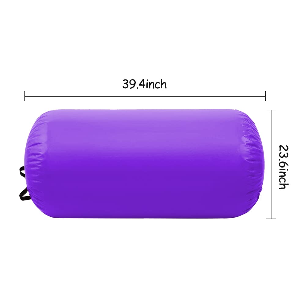 Inflatable Air Barrel Back Roller Tumbling Mat with Electric Pump - Gymnastic Equipment for Home Gym, Cheerleading & Yoga - Perfect for Exercise, Stretching & Fitness Training