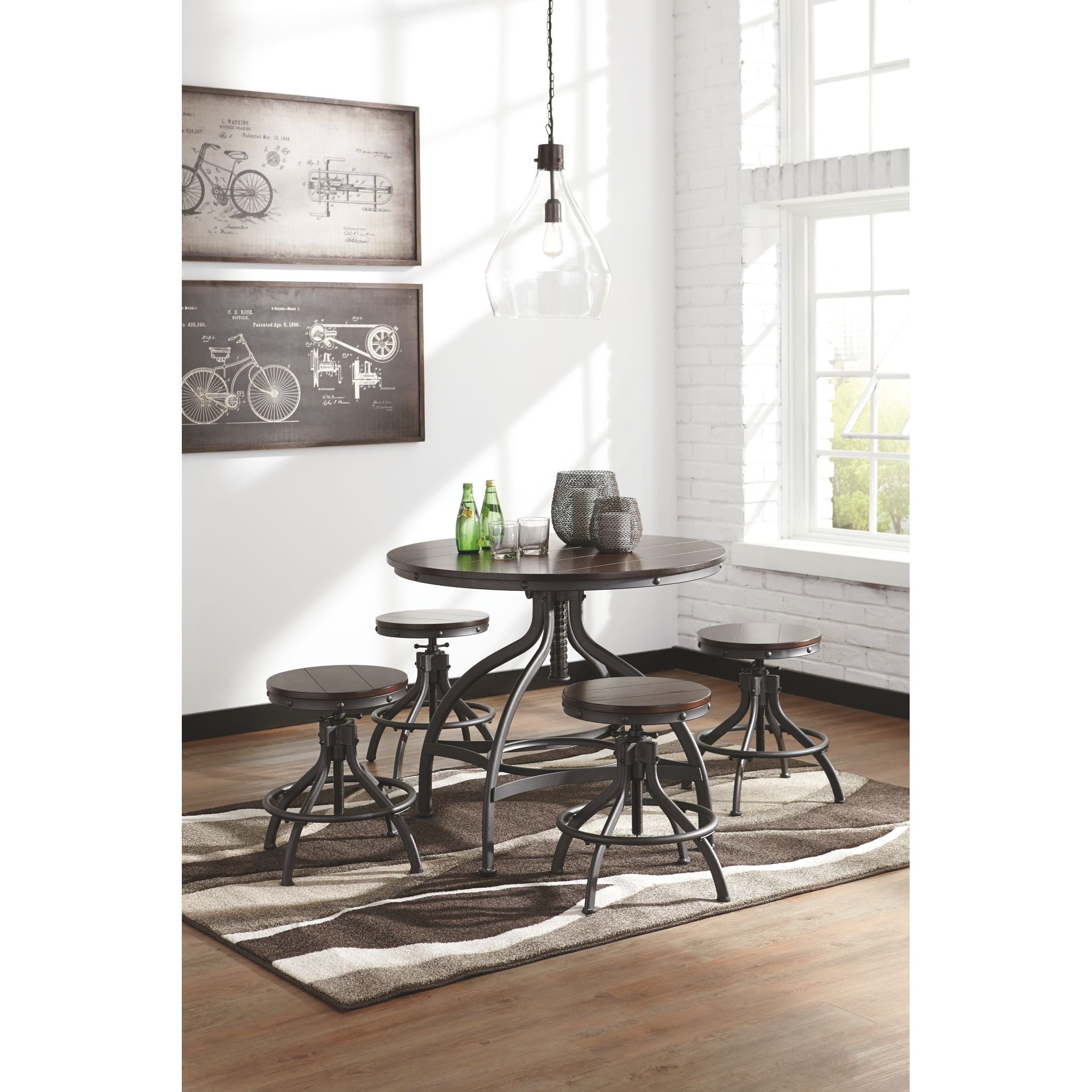 Bassello 3-Piece Counter Height Dining Set - Modern Bar Table and Stools for Kitchen, Breakfast Nook & Small Spaces - Perfect for Apartments, Condos & Urban Living