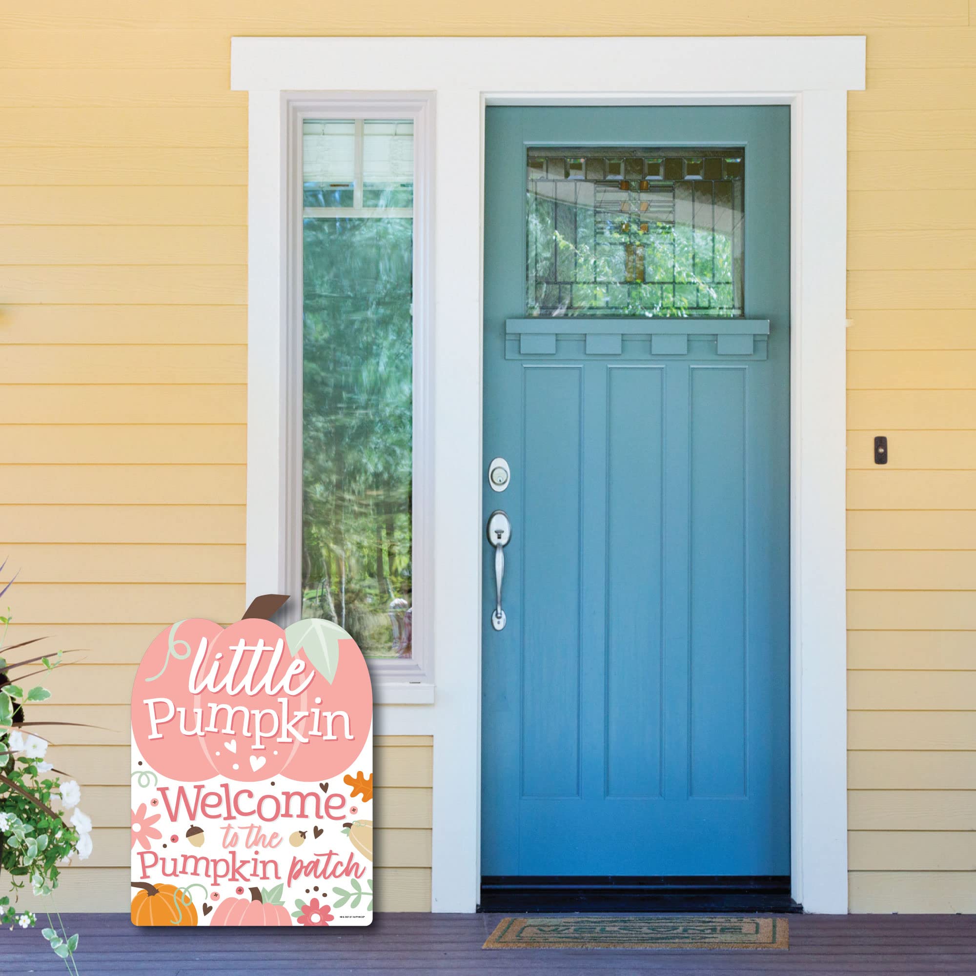 Big Dot of Happiness Girl Little Pumpkin Party Decorations - Fall Birthday Party, Baby Shower Welcome Yard Sign for Autumn Celebrations & Seasonal Home Decor