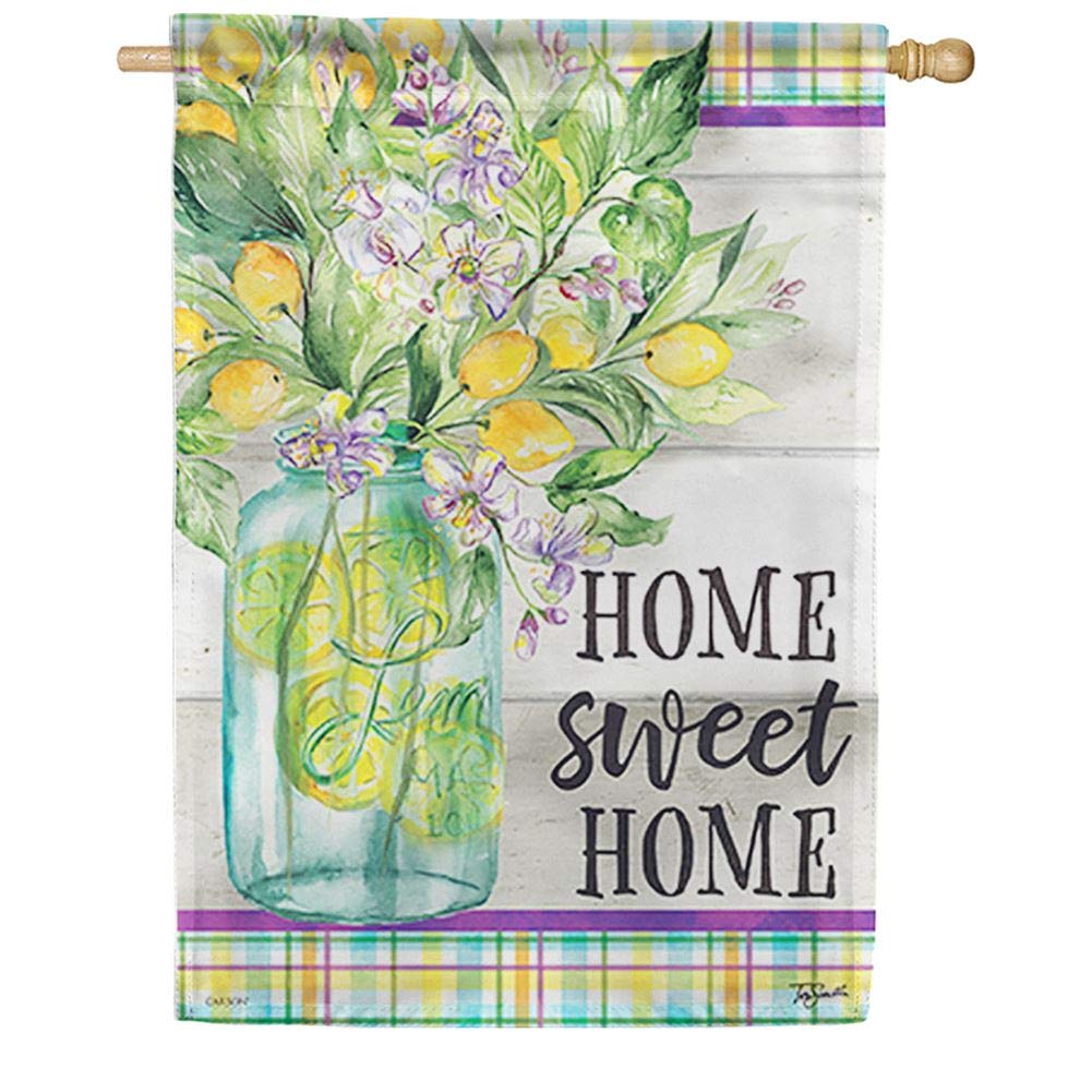 Large Garden Flag with Sweet Lemons Design - Carson Home Accents 51952 - Perfect for Front Yard, Porch & Outdoor Decor