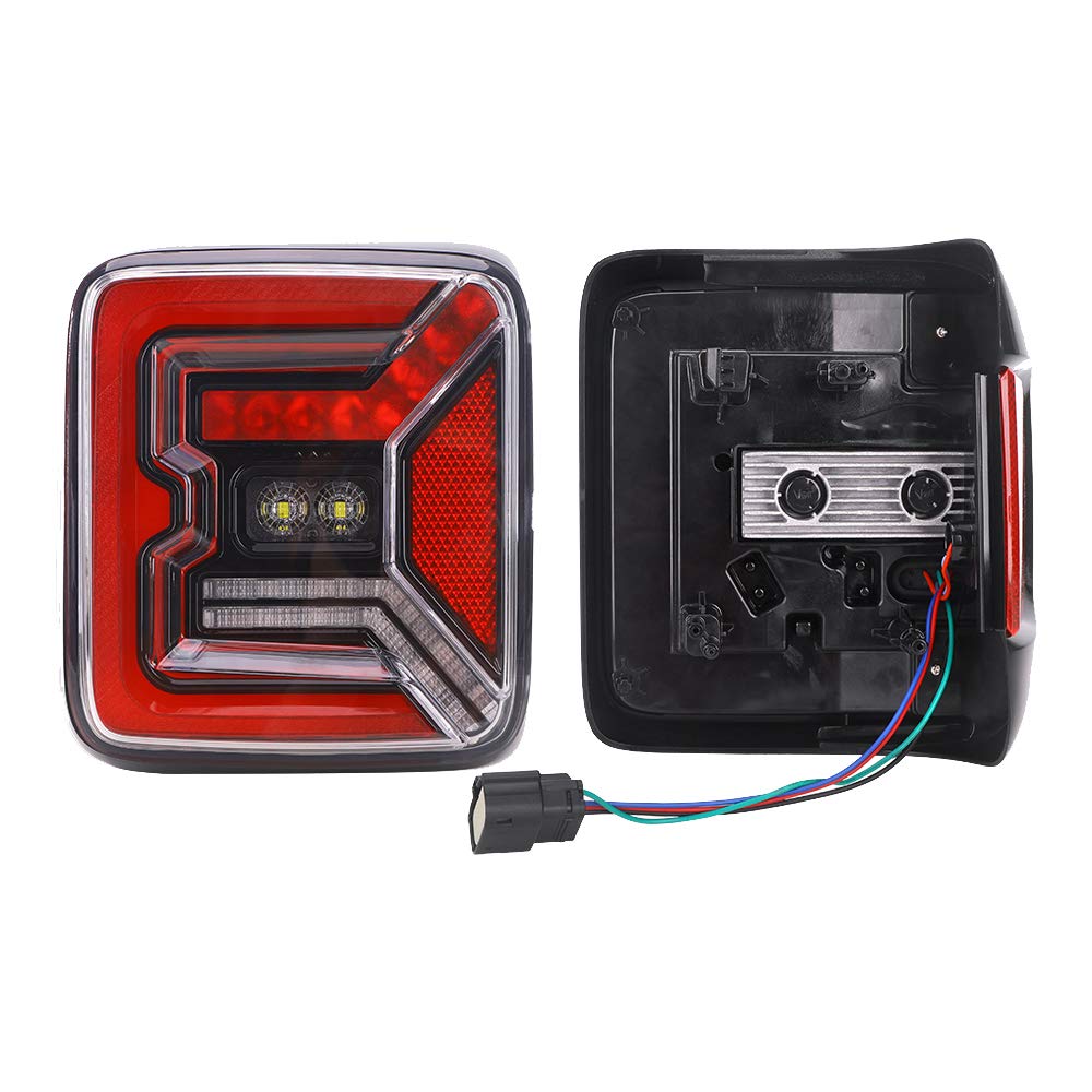 LED Taillights for Jeep Wrangler JL & JLU 2018-2020 | US Edition Rear Turn Signal & Reverse Lights | Waterproof Off-Road LED Tail Lights for Jeep Wrangler JL JLU 2018 2019 2020 Models | Perfect for Night Driving & Off-Road Adventures