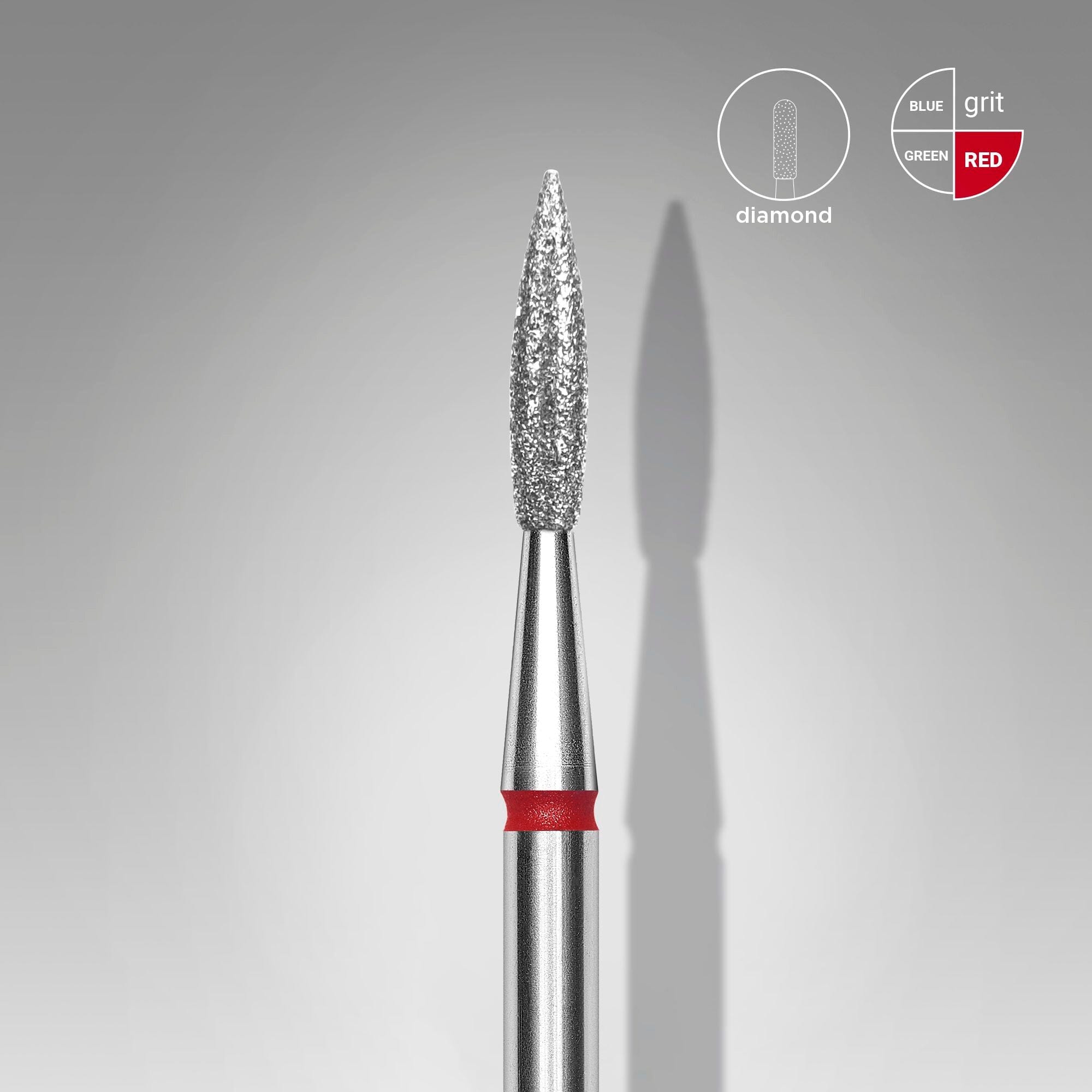 Staleks Diamond Nail Drill Bit - Pointed Flame Red 2.3mm for Professional Manicure & Pedicure | Perfect for Nail Salons & Home Use