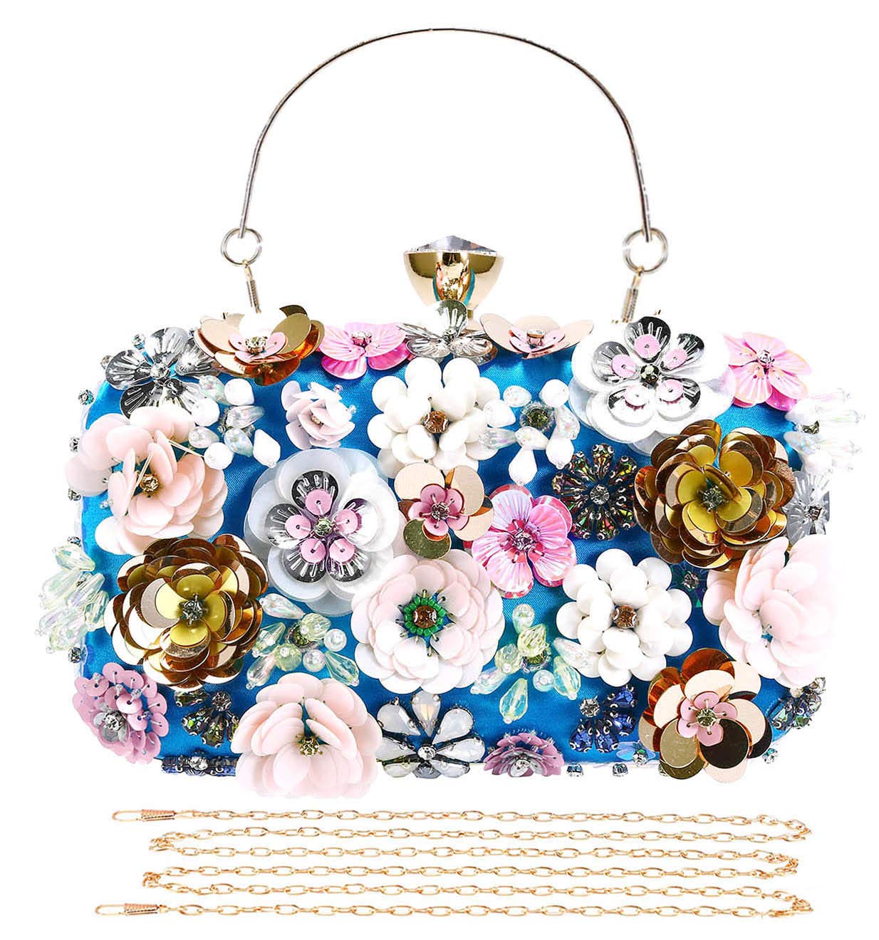 Selighting Women's Elegant Beaded Pearl Flower Clutch Purse - Formal Evening Bag for Wedding, Prom, Party | Perfect for Special Occasions, Date Nights & Gala Events