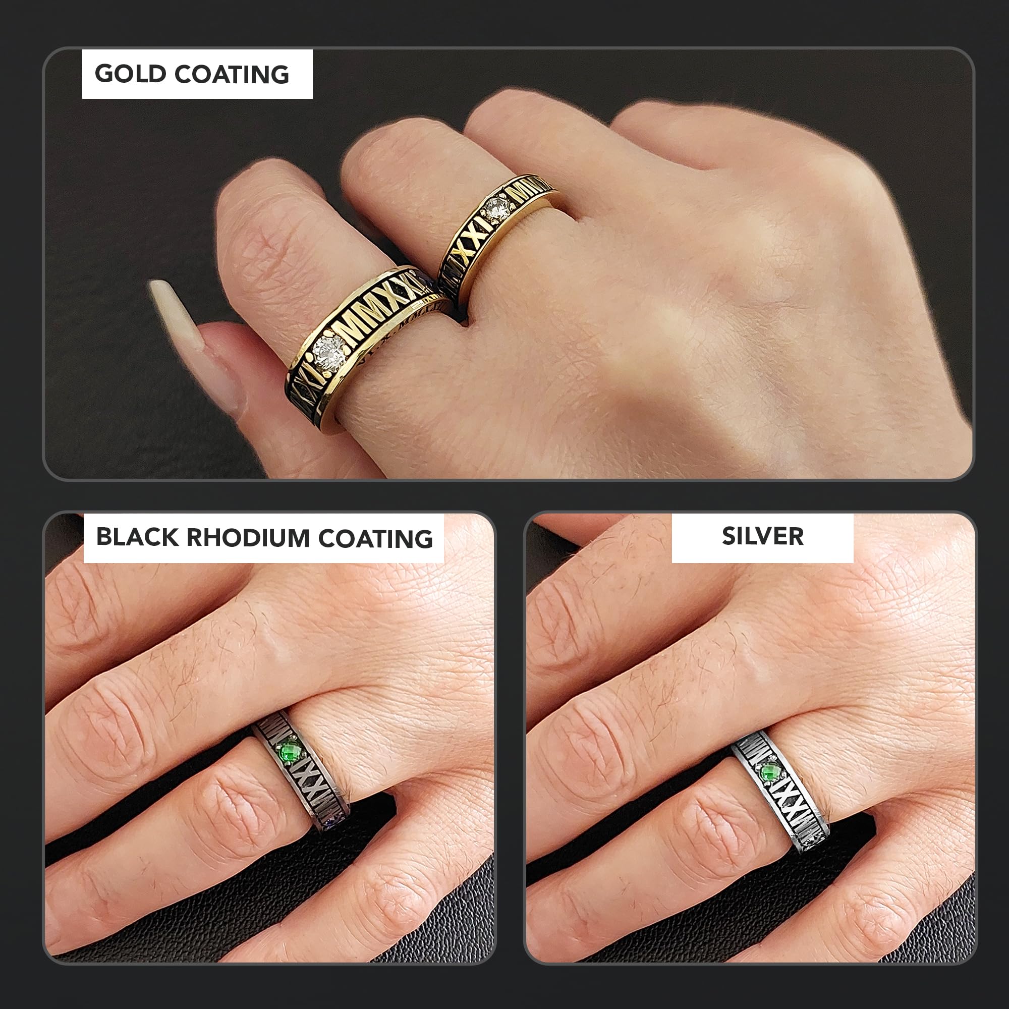 Roman Numeral Class Ring - Personalized School Ring for Graduation, Custom Engraved College Band Ring - Perfect Gift for Graduates & Alumni