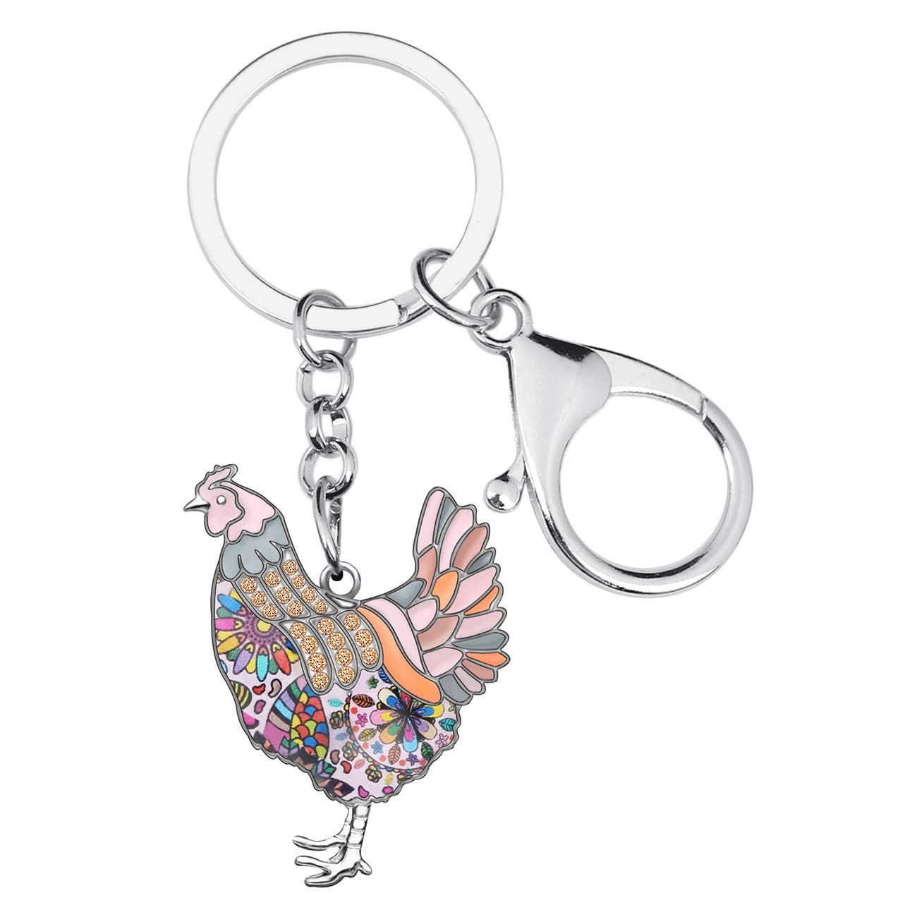 WEVENI Cute Chicken Keychain - Adorable Hen Keyring for Women, Unique Bag & Car Accessories Charm (Perfect Gift for Animal Lovers, Birthday & Friendship Presents)