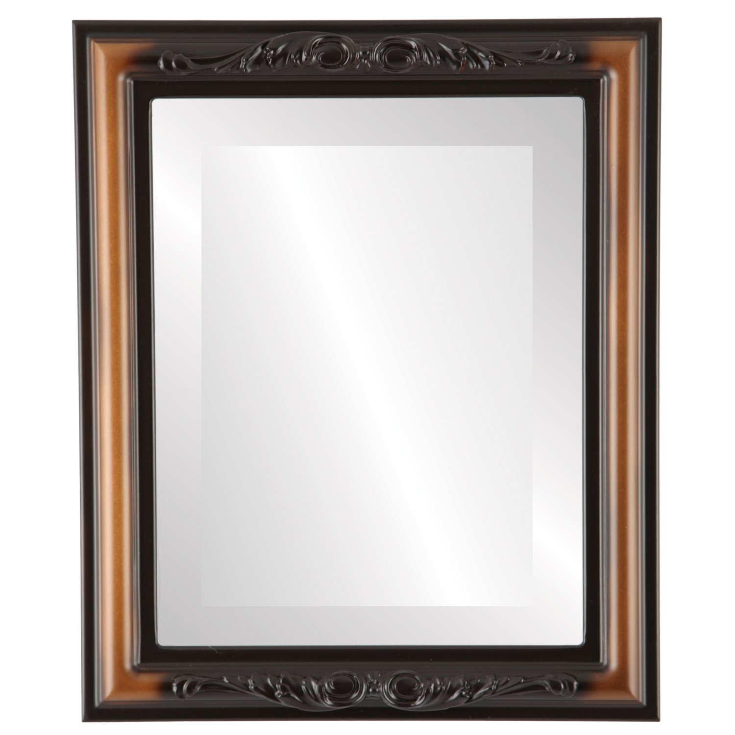 Ovalcrest Florence Style Rectangle Beveled Wall Mirror - 16x20 Inches Walnut Frame - Elegant Home Decor for Living Room, Bedroom & Entryway