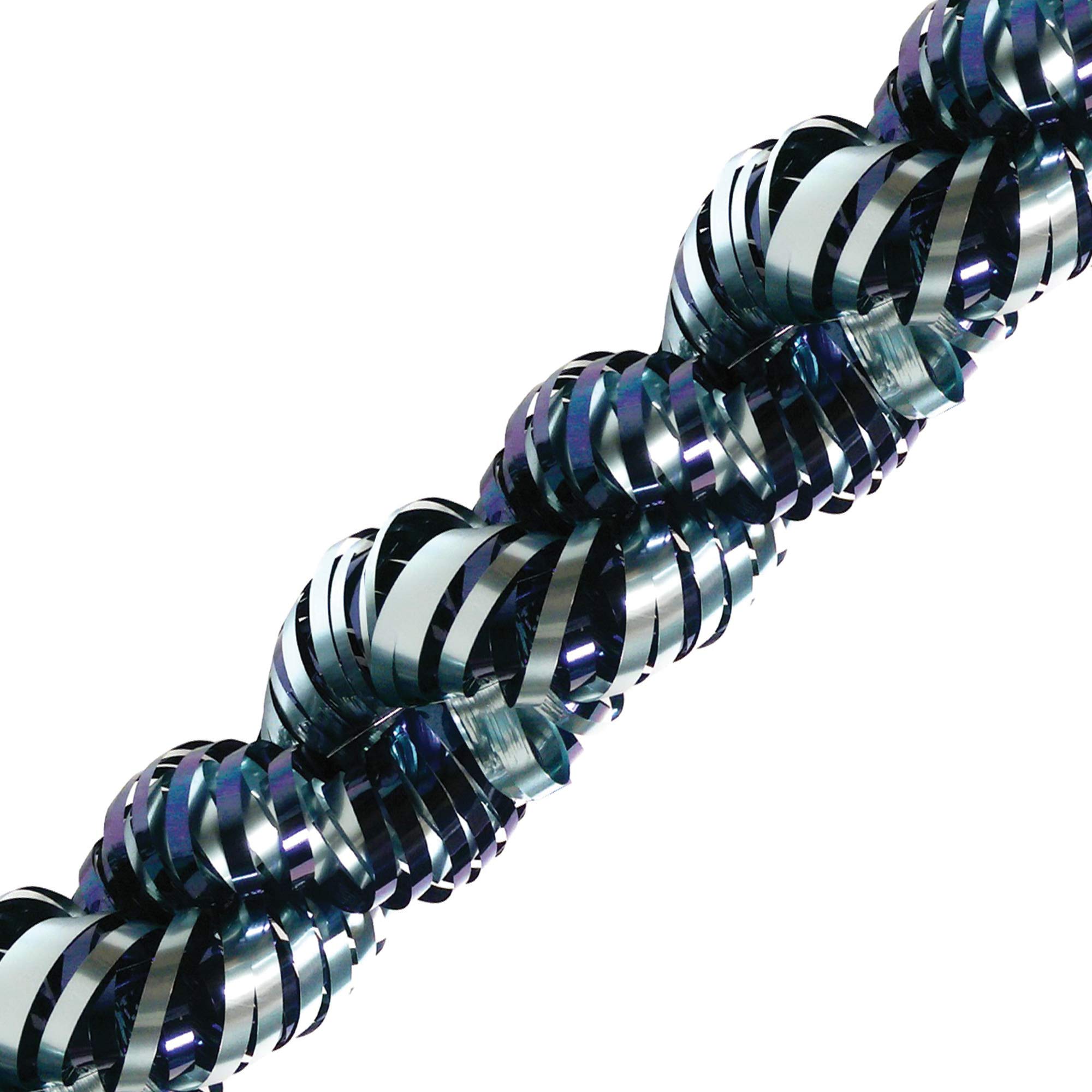 Brite Star Double Curly Tinsel Garland - 6 Pack Blue Shiny Christmas Tree Decorations for Holiday Party, Wedding, Home & Office Decoration
