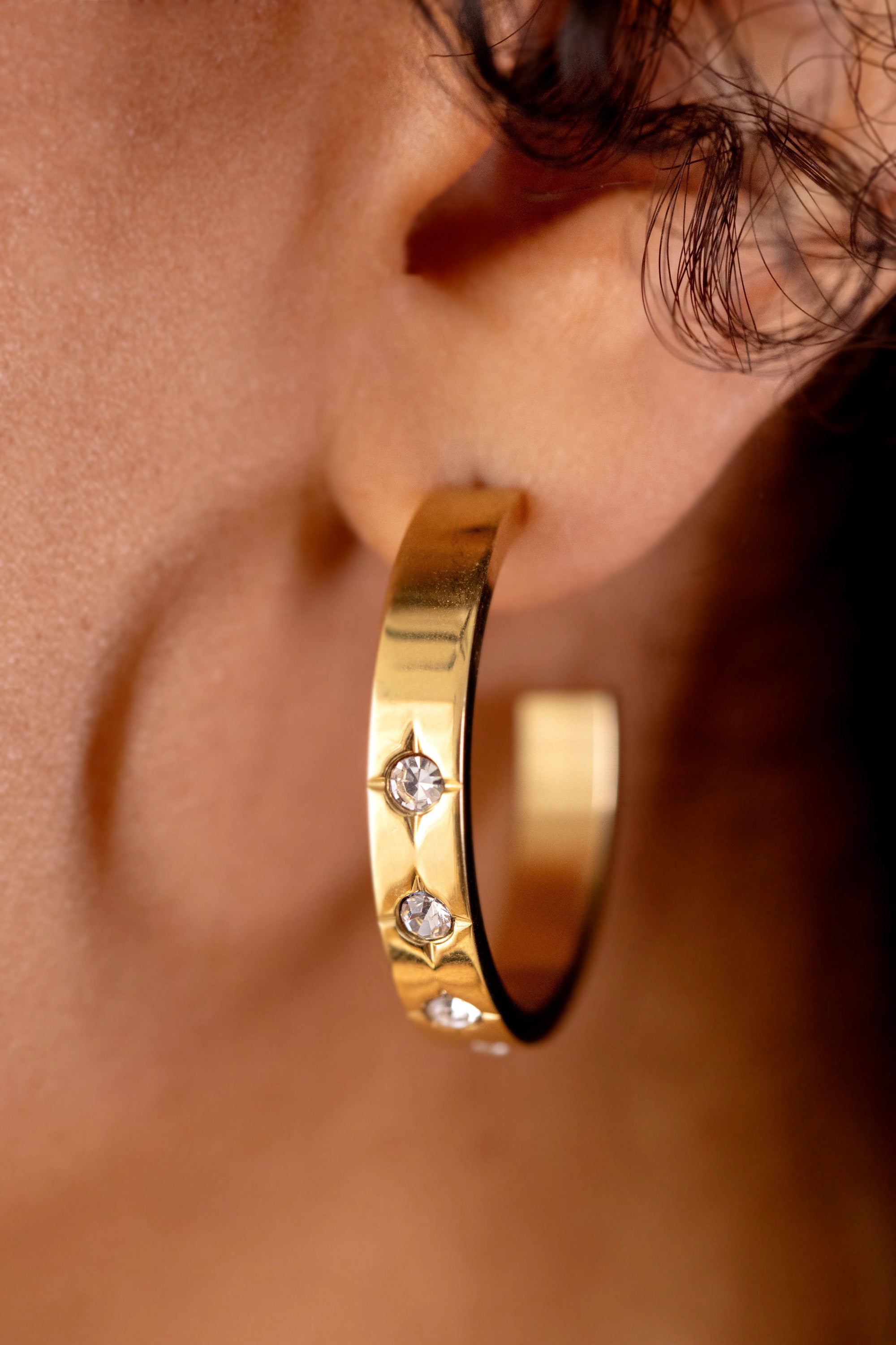 Elegant Crystal Accent Hoop Earrings for Women - Sparkling Fashion Jewelry Gift for Party, Wedding & Everyday Wear