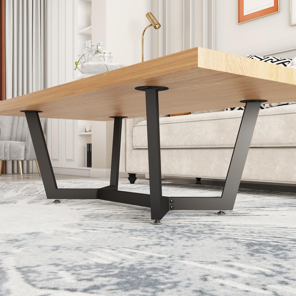 18 Inch Metal Coffee Table Legs - Dual Use Furniture Desk Legs for End Tables, TV Stands & DIY Projects - Sturdy Base for Marble, Glass or Wood Tops - Perfect for Living Room, Office & Home Decor