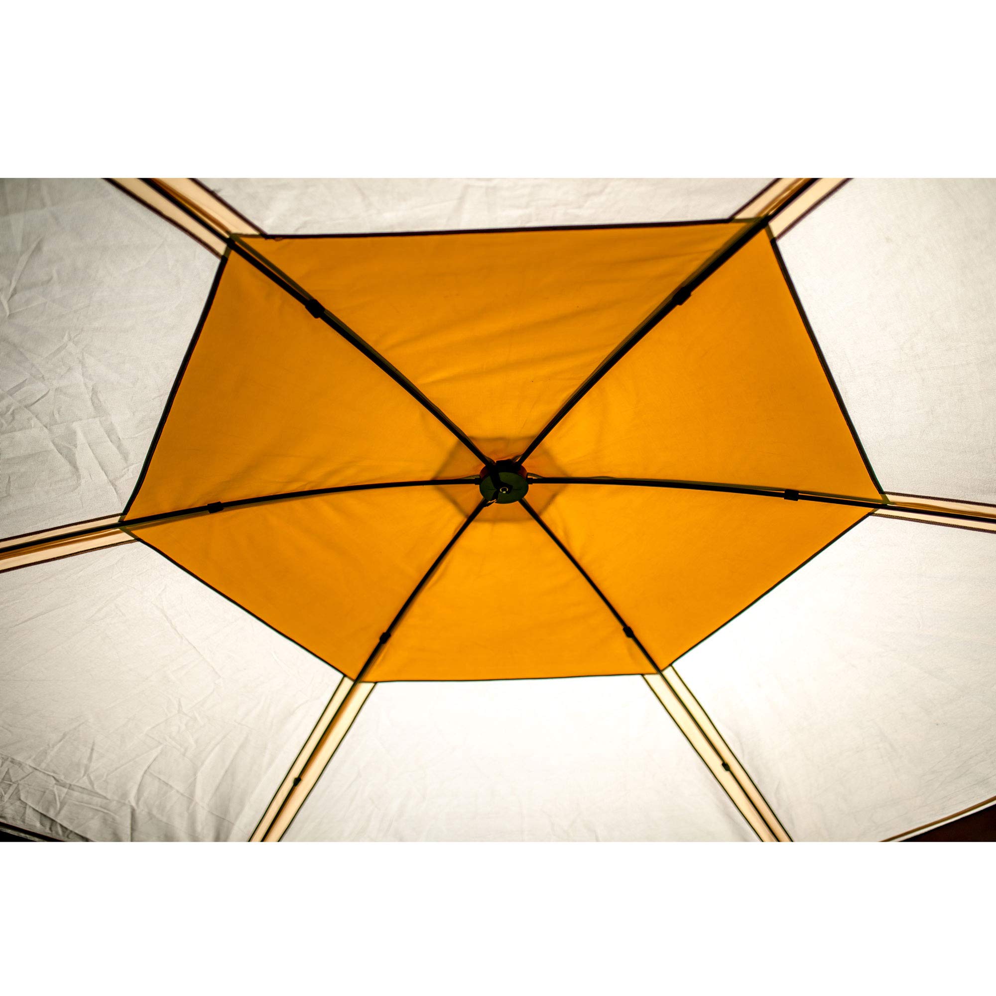 CLAM Quick-Set Outdoor Portable Gazebo Tent - Lightweight Screened Canopy with Rain Fly & Carry Bag for Camping, Backyard, Beach (Tan Cover Only) - Perfect for Picnics, Patio Parties & Outdoor Relaxation