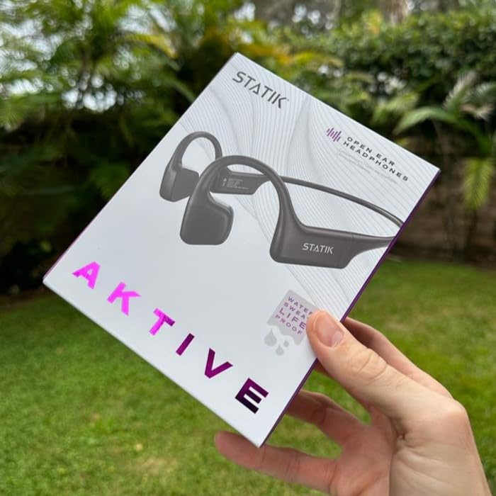 Statik Active Bone Conduction Wireless Headphones - Open Ear Bluetooth 5.3 Headset for Running, Workouts & Cycling - IPX5 Waterproof & Sweatproof Sport Earbuds - Perfect for Gym, Jogging & Outdoor Activities