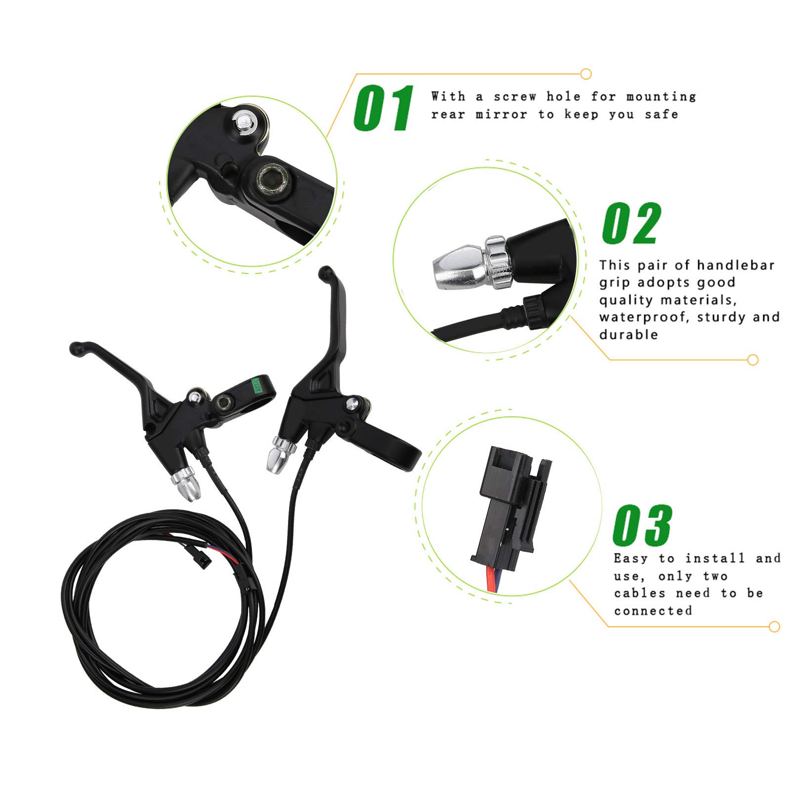 1 Pair Bike Brake Lever - Electric Bicycle & Scooter Conversion Accessory - Mountain Bike Brake Handle - Black - Compatible with Toyfigure E-Bike Modification - Perfect for DIY Electric Bike Upgrades & Commuting Safety