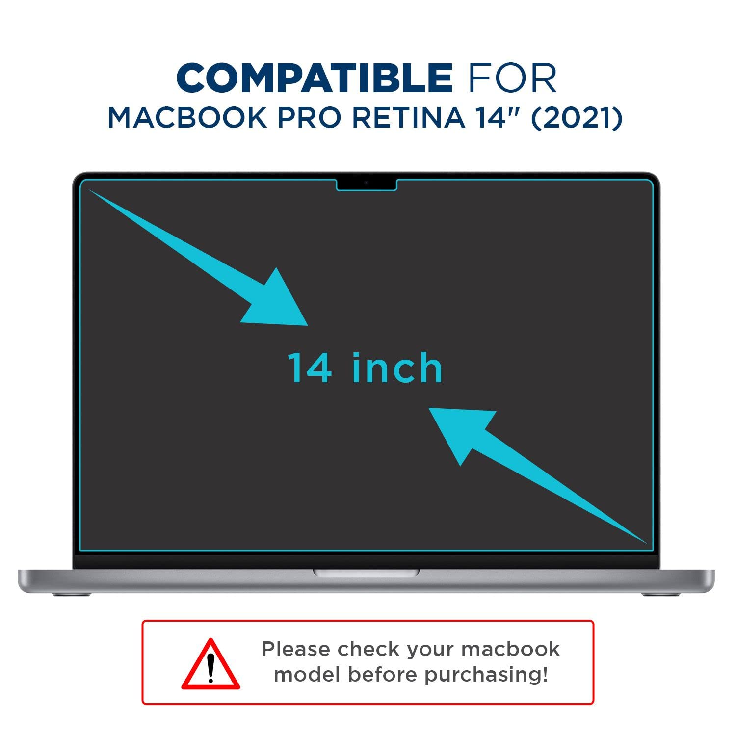 Tech Armor Magnetic Privacy Screen Protector for MacBook Pro 14-inch (2021 Model) - Anti-Spy, Easy Install & Remove with Magnets, 1-Pack - Perfect for Office, Travel & Public Workspaces