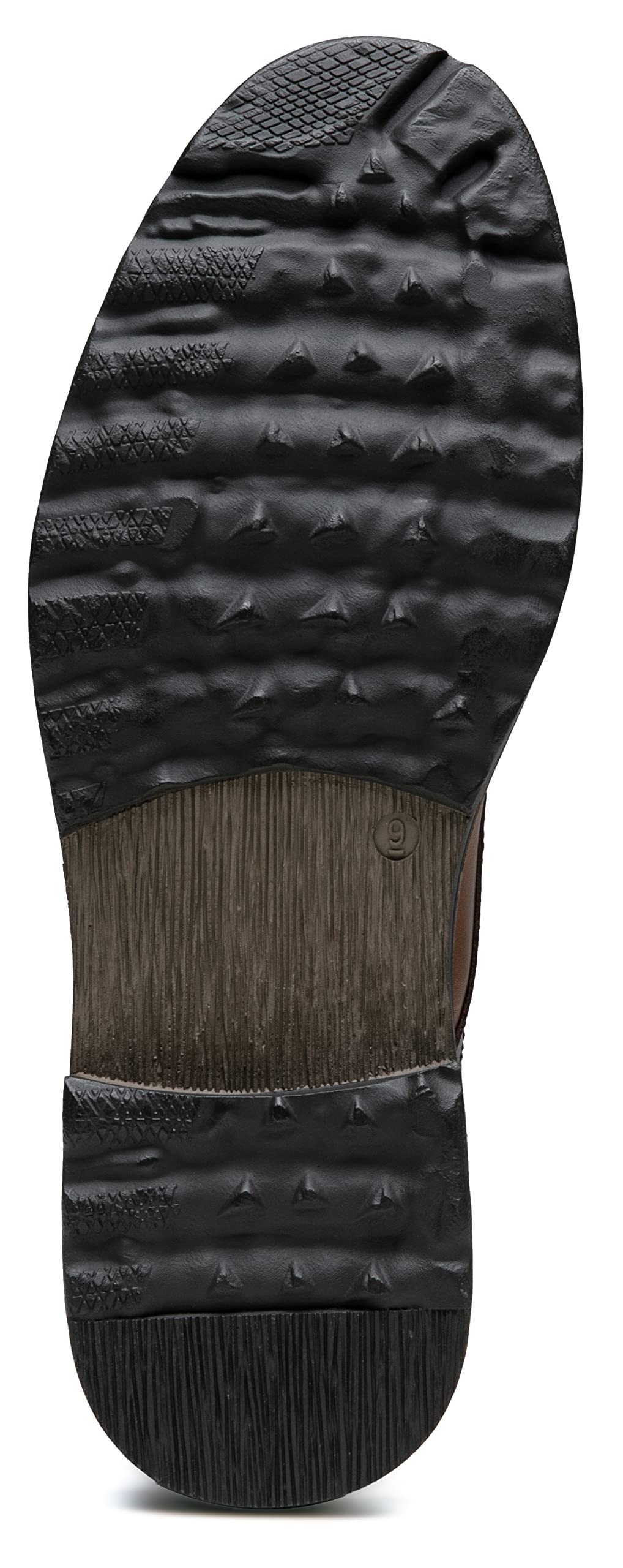 Jousen Men's Classic Retro Leather Dress Boots - Cap Toe Design with Black Rubber Sole | Perfect for Office, Casual Wear & Outdoor Activities