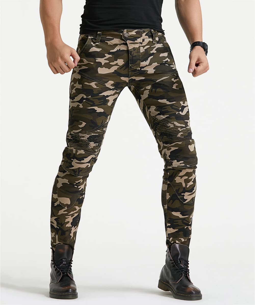 **Men's Motorcycle Riding Pants - Biker Jeans for Sports & Work - Durable Motorbike Trousers for Commuting & Adventure Riding**