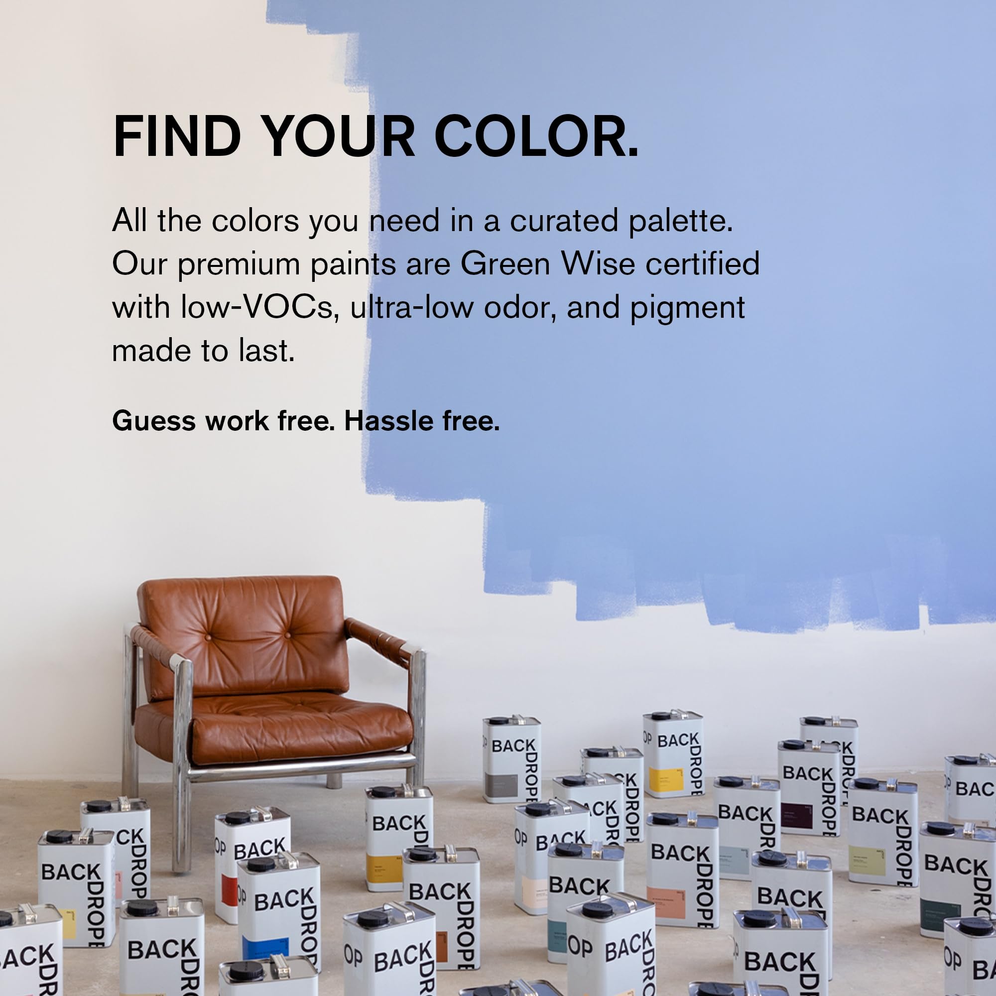 Premium Interior Paint - Semi-Gloss Finish for Trim & Doors | Self-Priming, Low VOC, Green Wise Certified | Cool Blue with Hint of Gray | 1 Gallon | Perfect for Home Renovation & DIY Projects