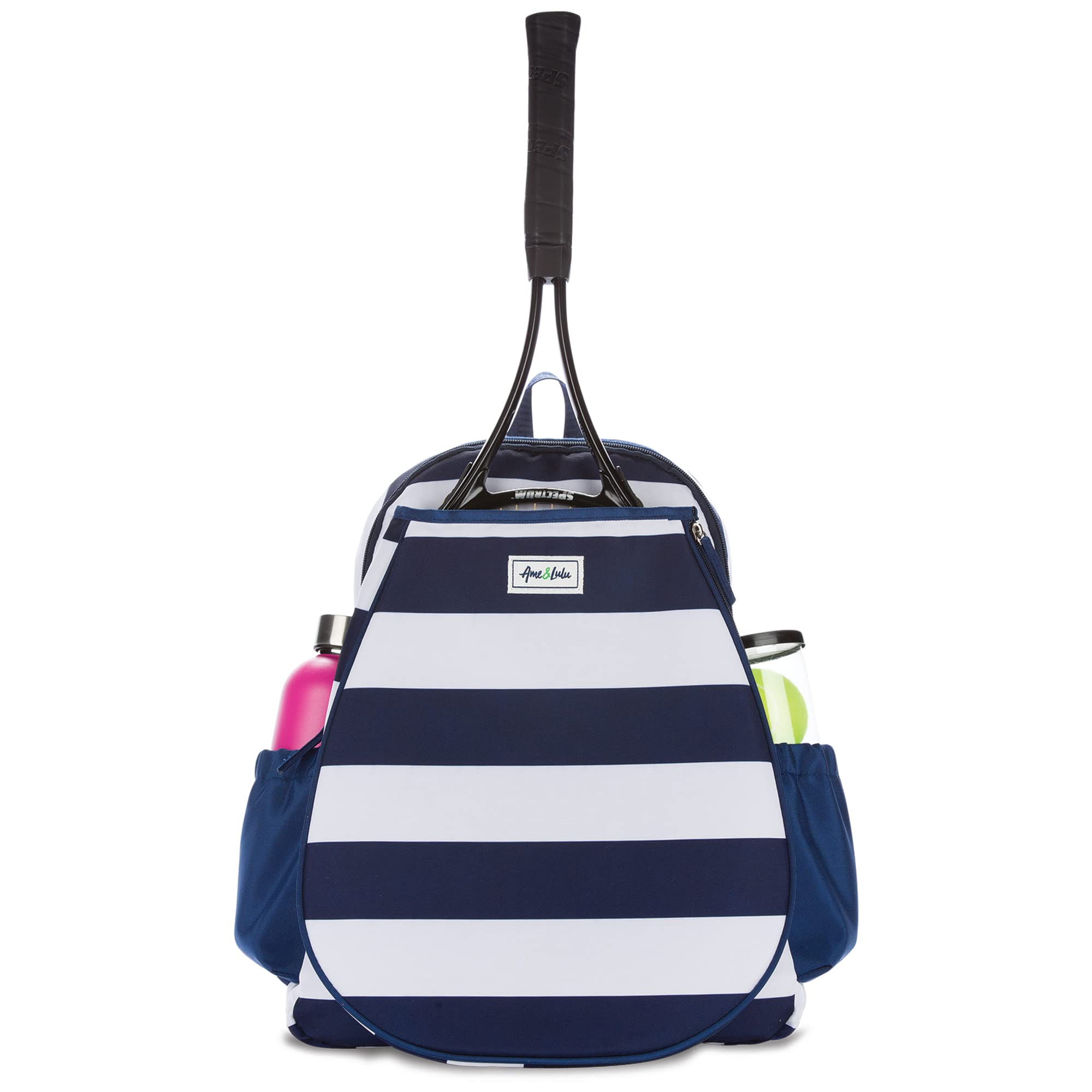 Ame & Lulu Game On Tennis Backpack with Padded Adjustable Shoulder Straps & 2 Exterior Water Bottle Pockets - Perfect for Tennis, Gym, School & Travel Accessories Storage