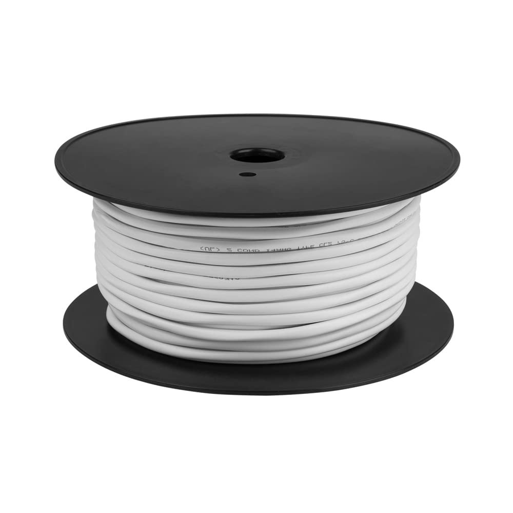 High-Quality 12/2 AWG Speaker Wire - 99.9% Oxygen-Free Pure Copper Audio Cable, ETL Listed & CL3 Rated for Indoor Use (200FT, White) - Perfect for Home Theater Systems, Surround Sound, and Professional Audio Installations