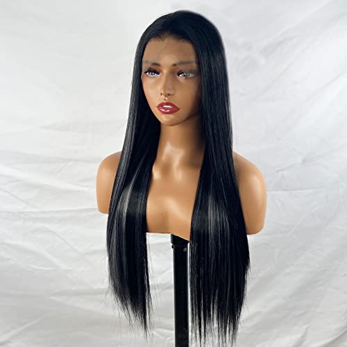 Natural-Looking Synthetic Lace Front Wig with Blonde Highlights - Perfect for Cosplay, Daily Wear & Special Occasions