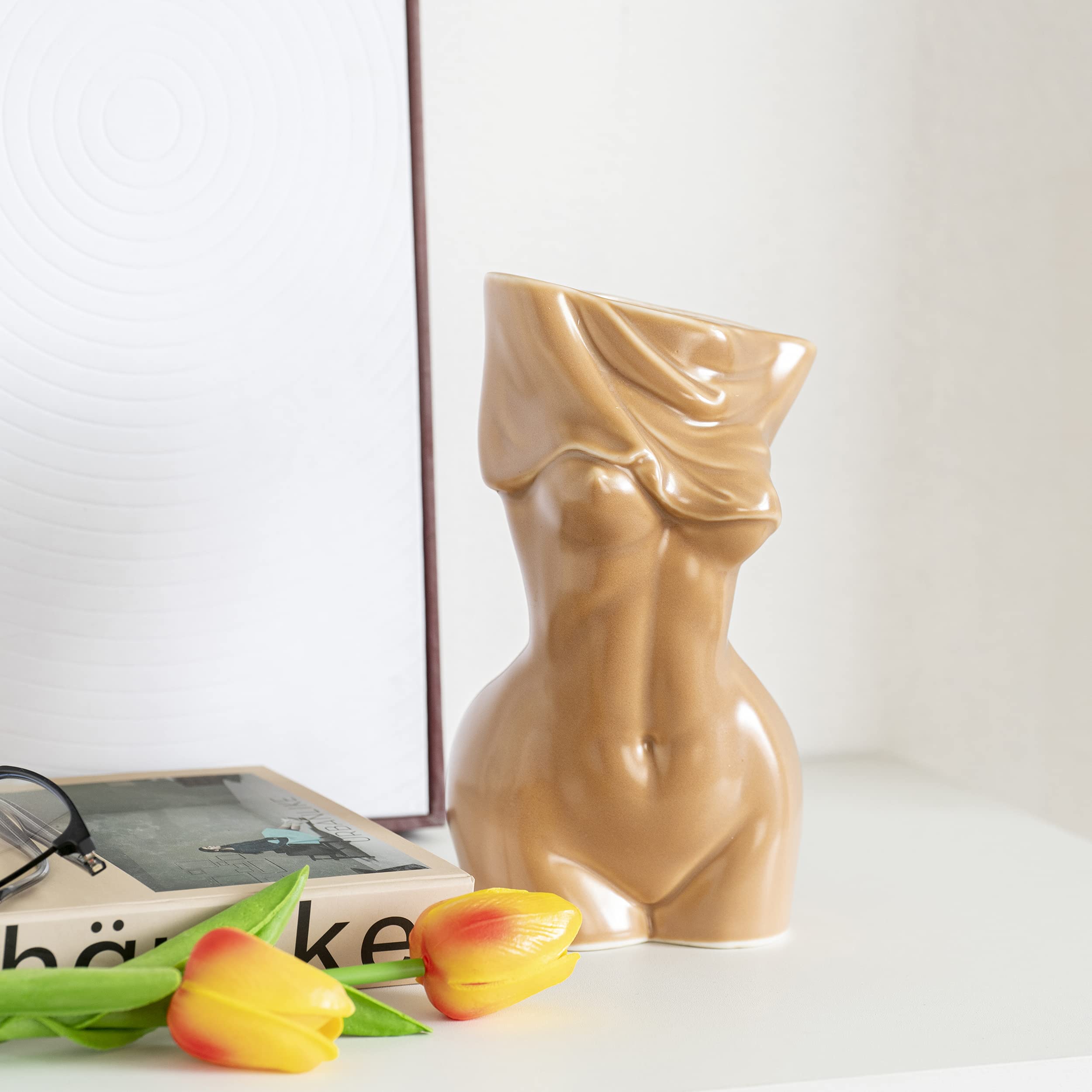 Elegant Feminine Body Vases - Handcrafted Ceramic Curve Vases with Unique Undressing Design for Modern Bohemian Home Decor | Perfect for Floral Arrangements, Wedding Centerpieces & Boho Chic Interior Styling