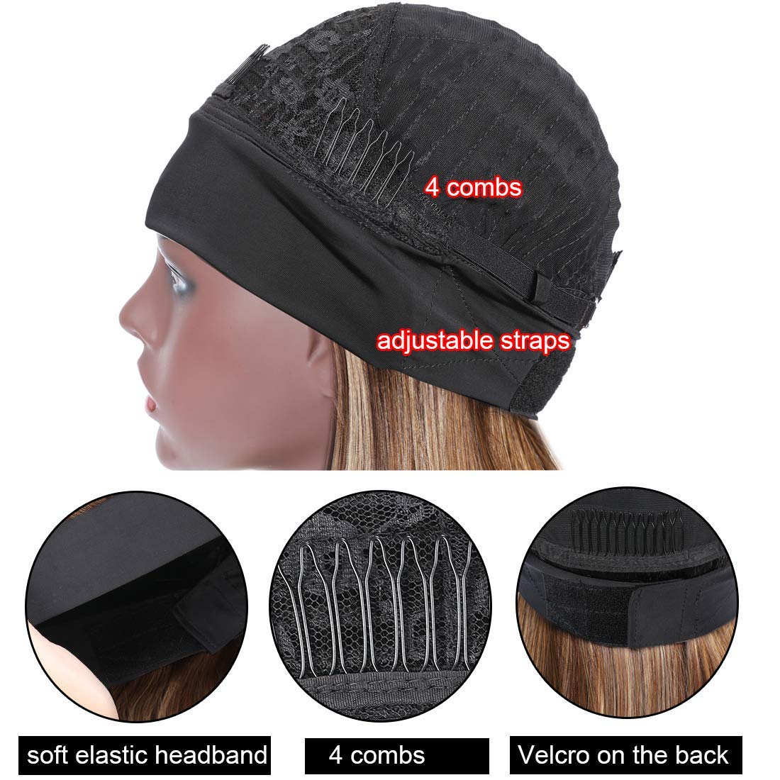 Headband Wig for Black Women - Straight Human Hair Wigs with No Lace Front | Brazilian Virgin Hair Machine Made Wigs OT30 (26 Inches) - Perfect for Daily Wear, Parties & Special Occasions