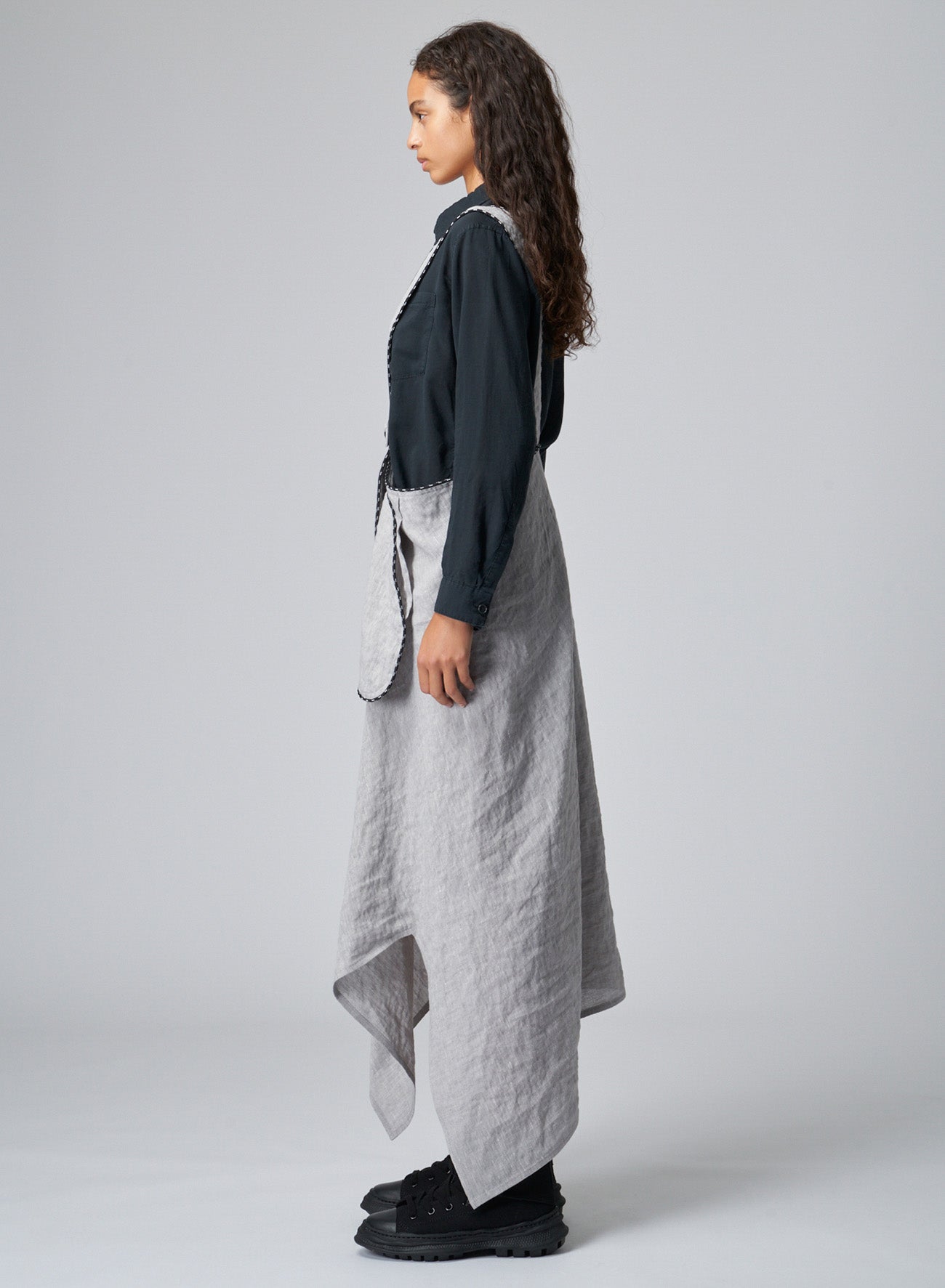 Breathable Linen Rayon Asymmetric Skirt with Adjustable Shoulder Strap | Summer Boho Beach Dress for Women