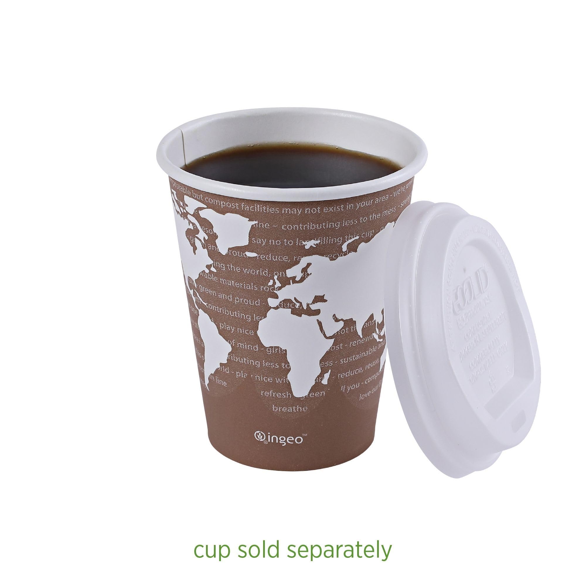 Eco-Friendly Compostable Coffee Cup Lids - 800 Count Case, White EcoLid for 8oz Hot Cups | Plant-Based PLA Plastic, ASTM & BPI Certified | Perfect for Coffee Shops, Offices & Eco-Conscious Events