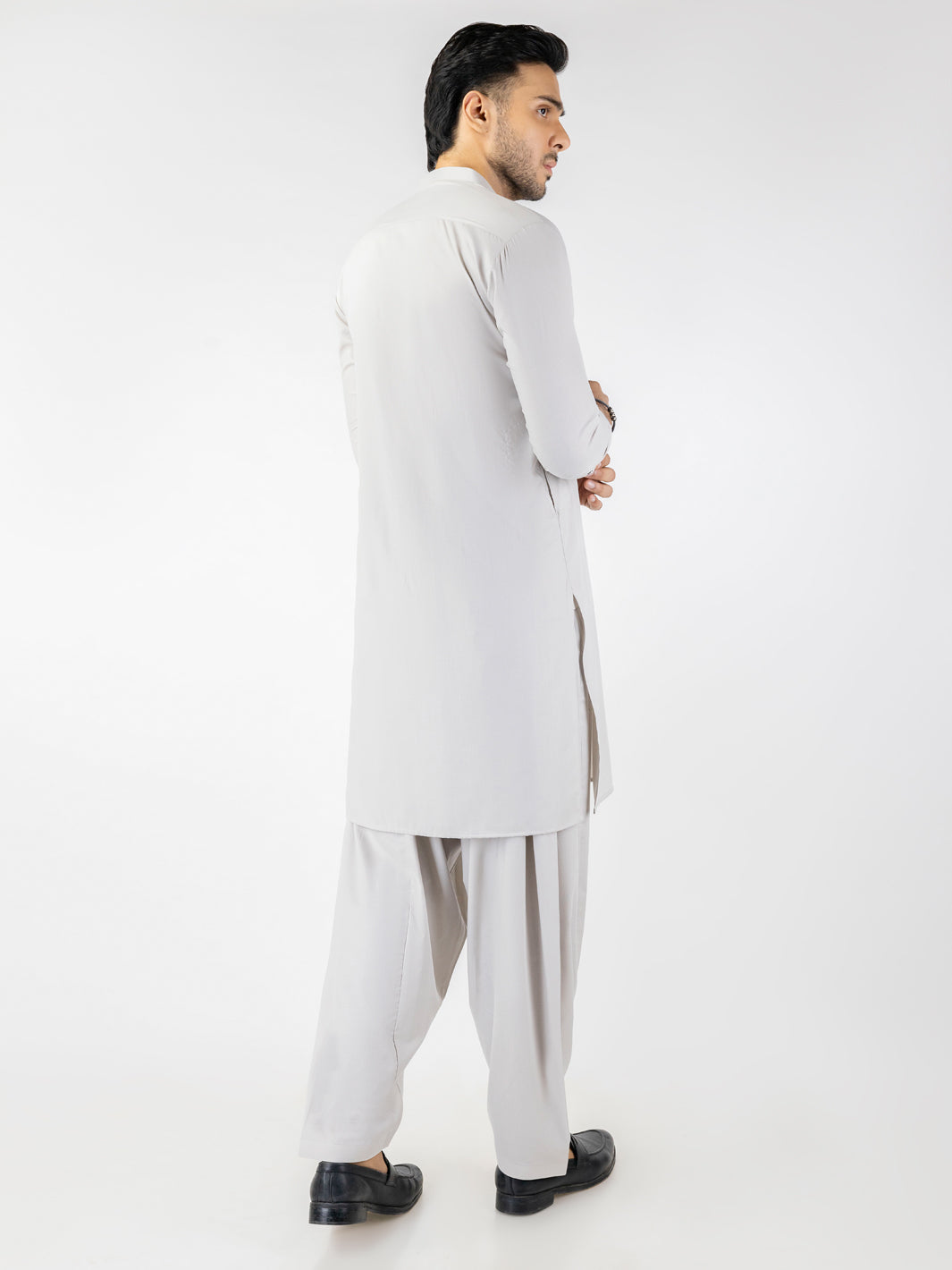 Premium Blended Light Grey Shalwar Kameez - Traditional Pakistani Outfit for Men & Women | Perfect for Eid, Weddings & Special Occasions