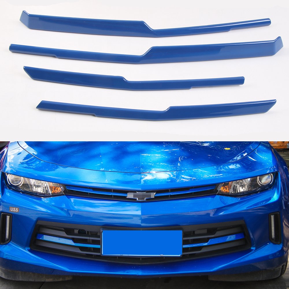 ABS Blue Front Grille Cover Trim for 2017+ Chevrolet Camaro - Custom Car Styling Accessory for Enhanced Appearance & Street Performance