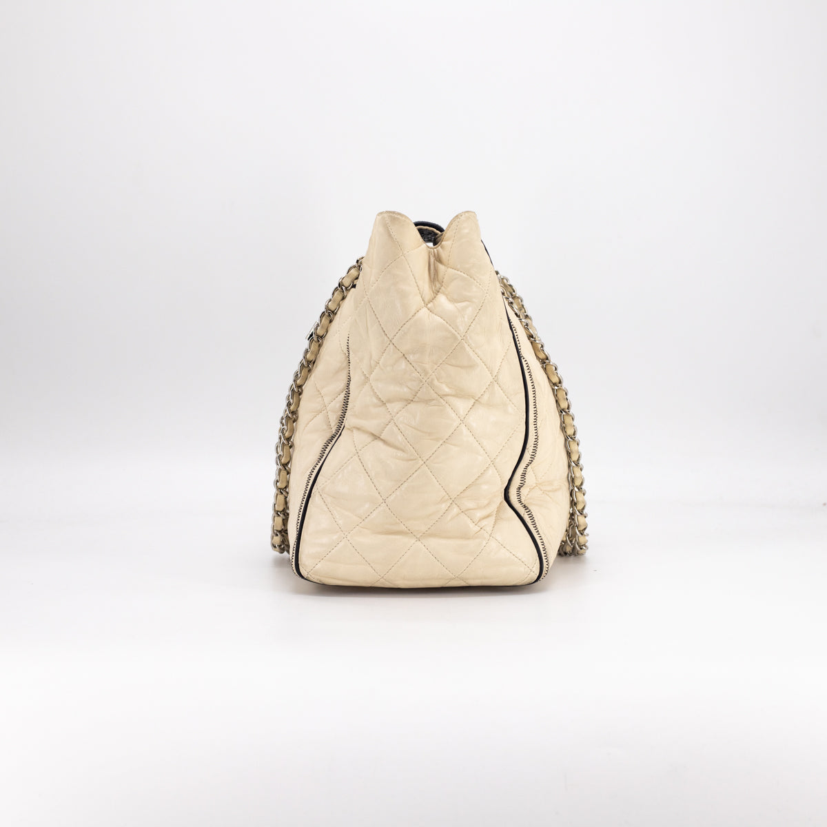 Chanel Quilted Calfskin Shoulder Bag in Cream | Luxury Designer Handbag for Women | Perfect for Work, Date Night & Special Occasions