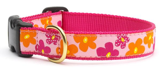 Flower Power Dog Collar - Colorful Floral Pet Collar for Small Medium Large Dogs - Perfect for Walks, Training & Outdoor Adventures