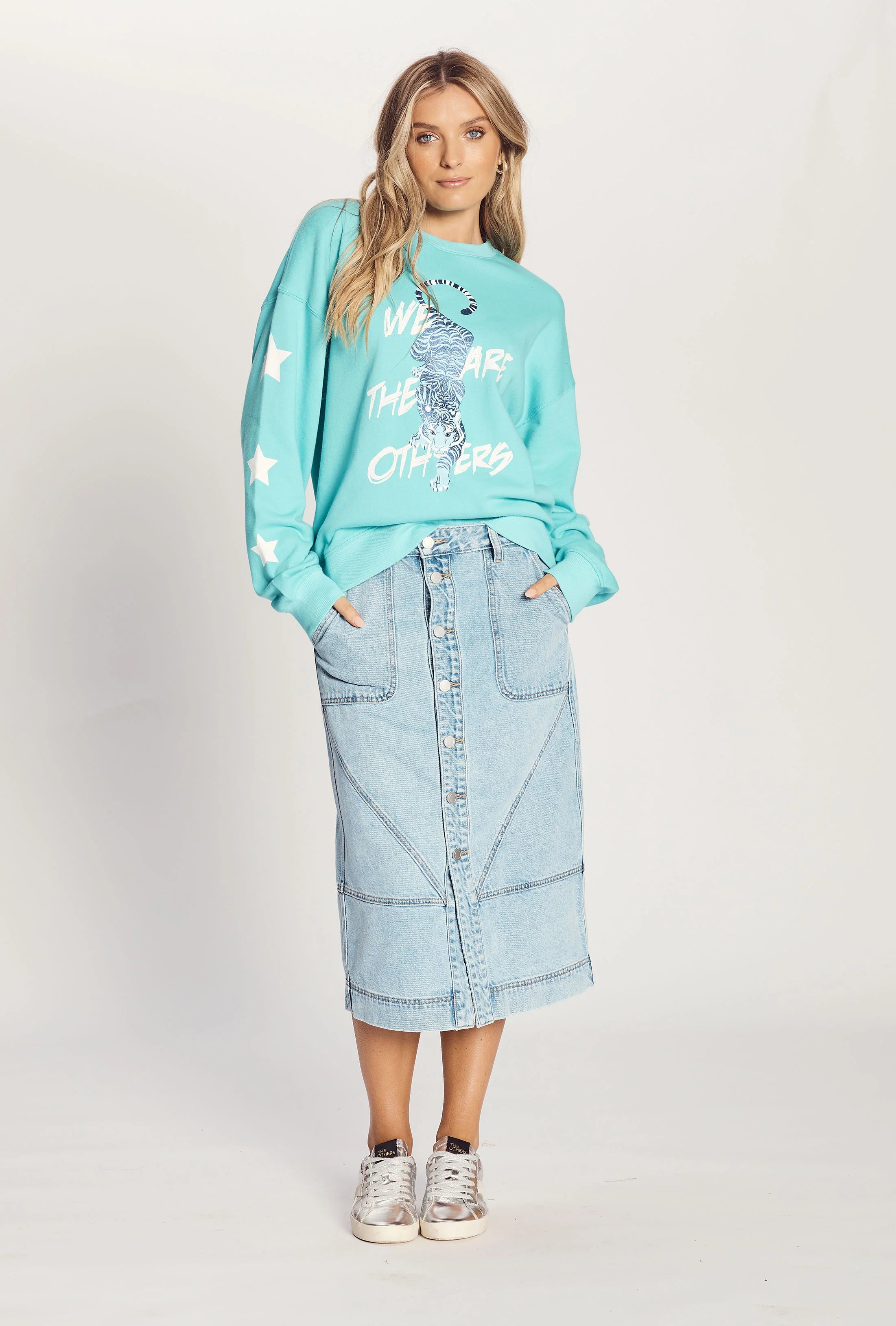 Stylish Women's Denim Midi Skirt - High Waist A-Line Denim Skirt for Casual Outfits & Summer Fashion | Perfect for Office, Date Night & Weekend Wear