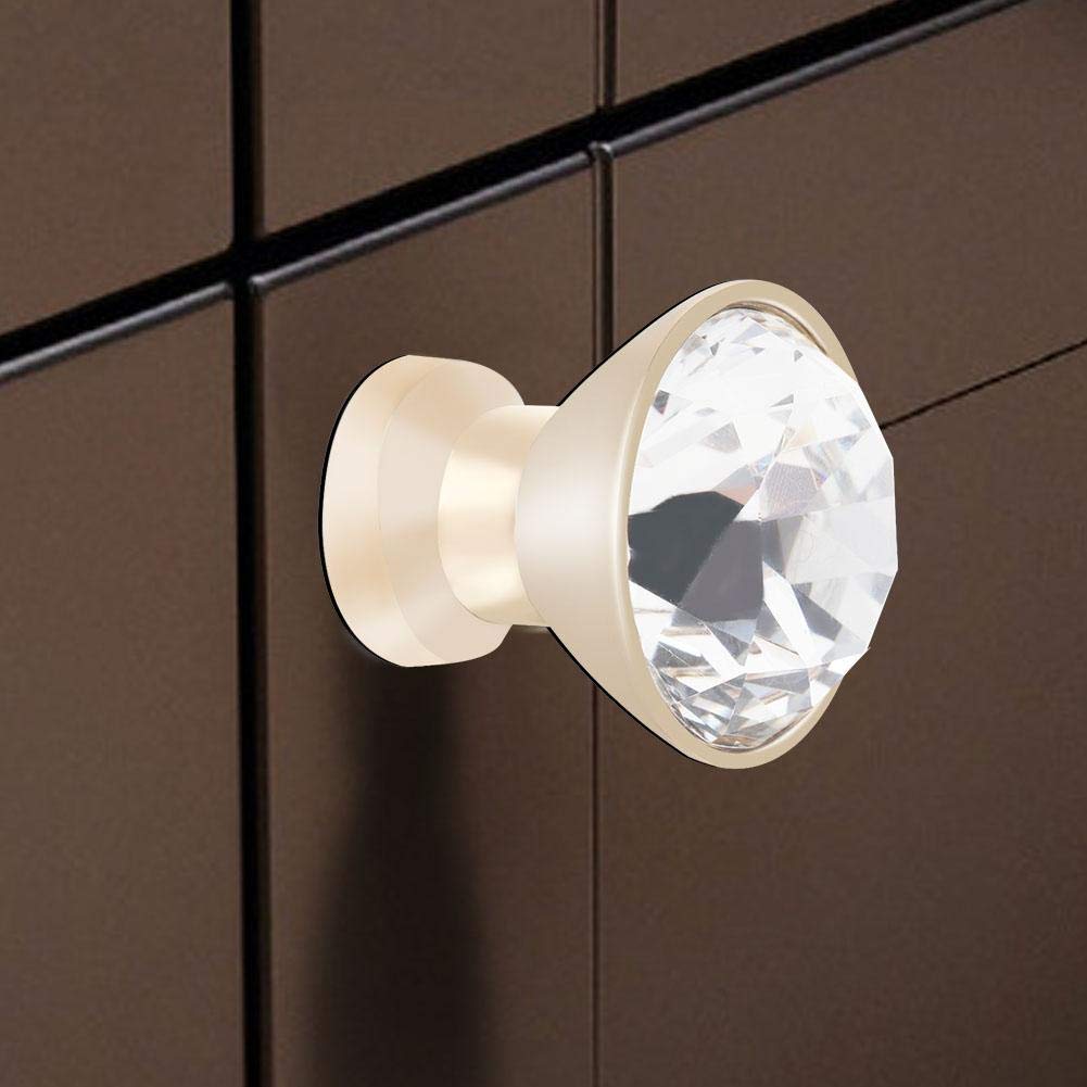 Vintage Crystal Cabinet Knobs - 4Pcs 30mm Single Hole Dresser Pull Handles for Cupboard, KTV Desk, Drawers, Closet & Kitchen (Retro Design, Style #2) - Perfect for Home Renovation & Furniture Upgrade