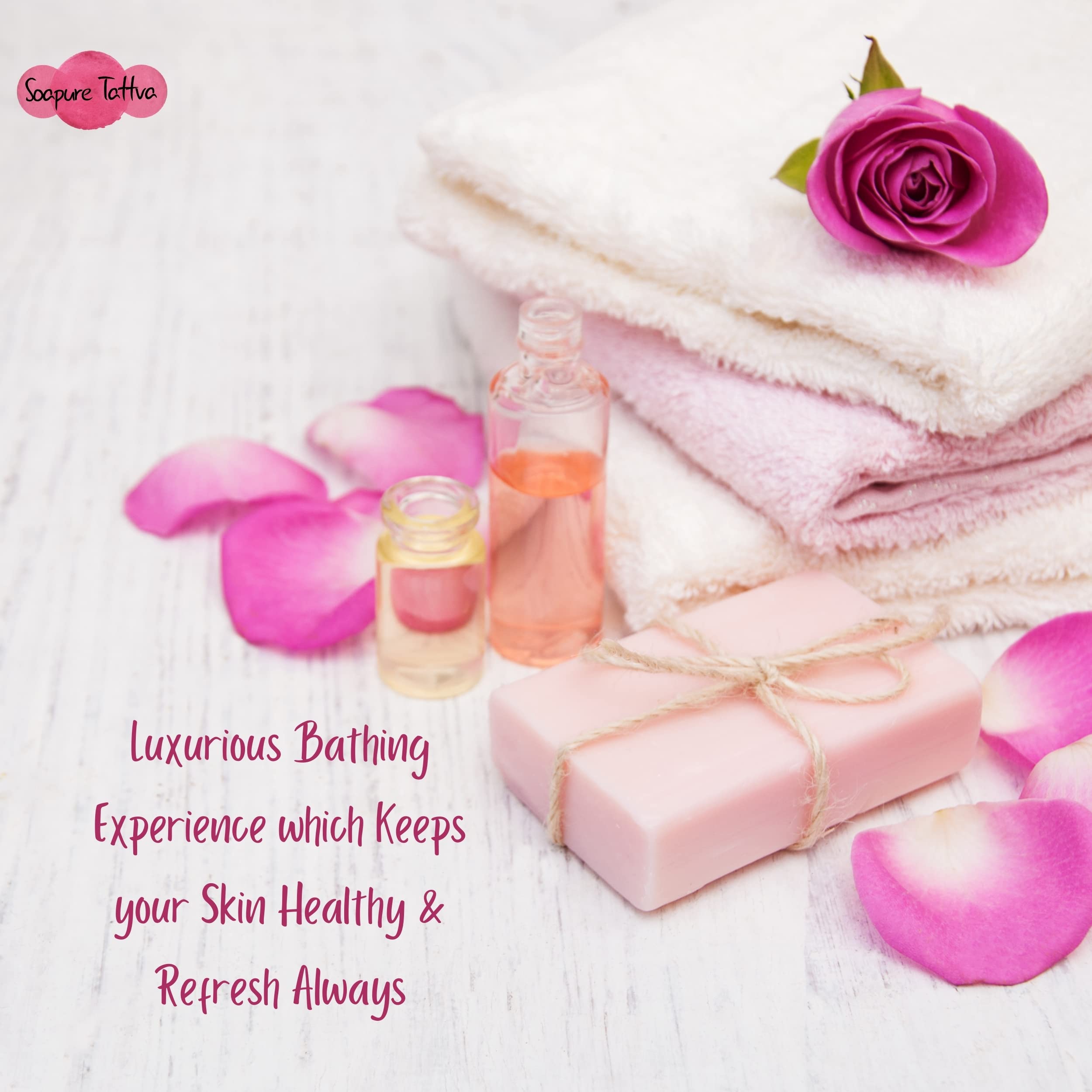 Soapure Tattva Rose & Milk Handmade Luxury Soap with Natural Saffron - Skin Brightening & Moisturizing Bar Soap for Women & Men (Pack of 2, 2x125g) - Perfect for Daily Skincare, Spa Day & Gift Giving