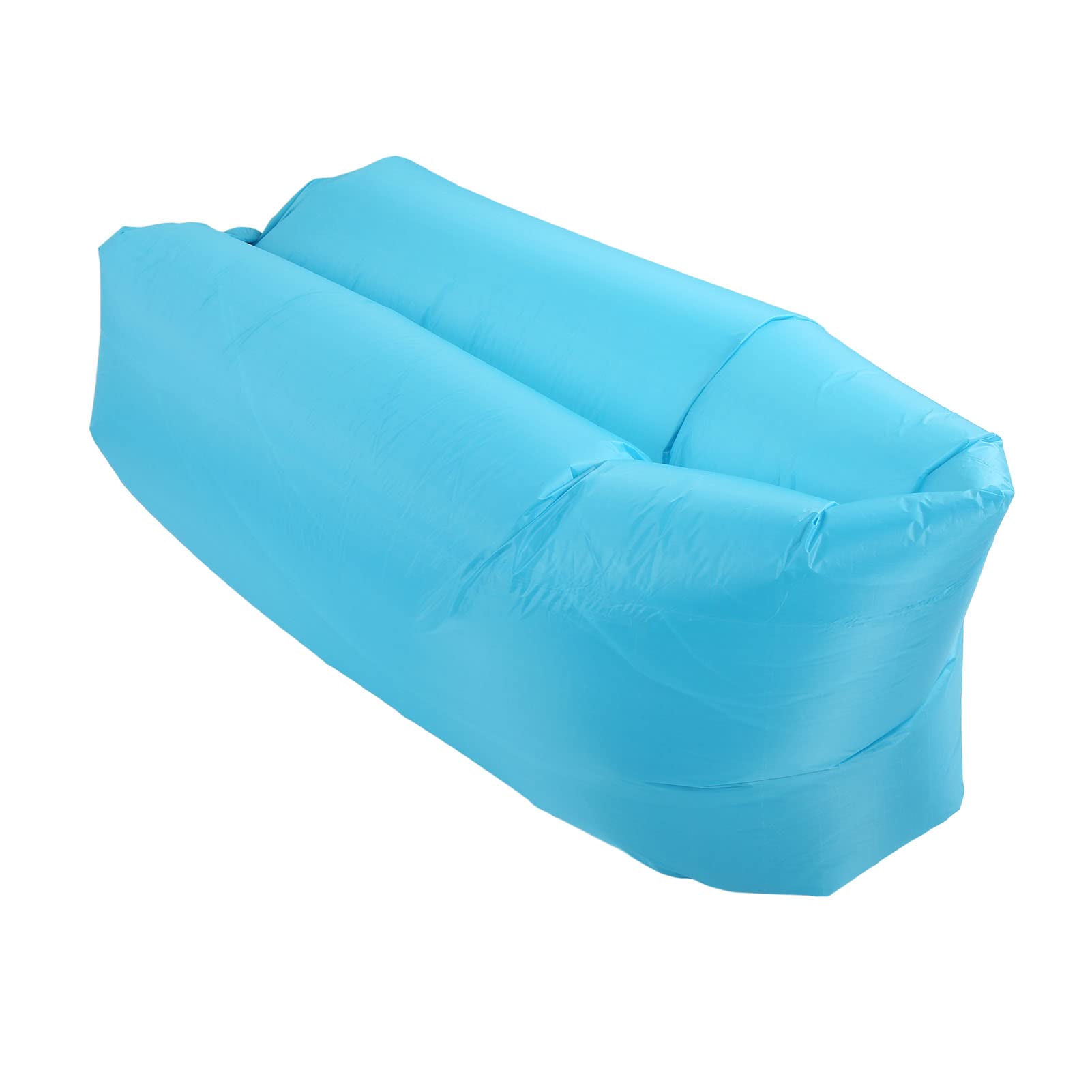Portable Inflatable Couch for Camping - Foldable Air Sofa with Storage Bag (Sky Blue) - Outdoor & Travel Use