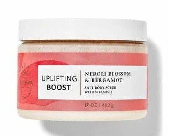 24-Hour Moisturizing Body Butter & Salt Scrub with Shea & Cocoa Butter - Uplifting Neroli Blossom & Bergamot Scent (17 oz) | Deep Hydration for Dry Skin, Spa-Like Exfoliation at Home
