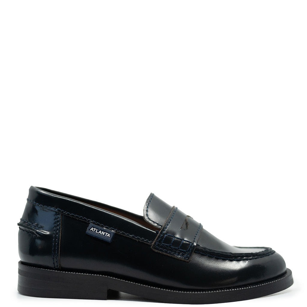 **Atlanta Moccasin Navy Florentine Penny Loafers for Men - Comfortable & Stylish Slip-On Shoes for Casual Wear, Office & Travel**