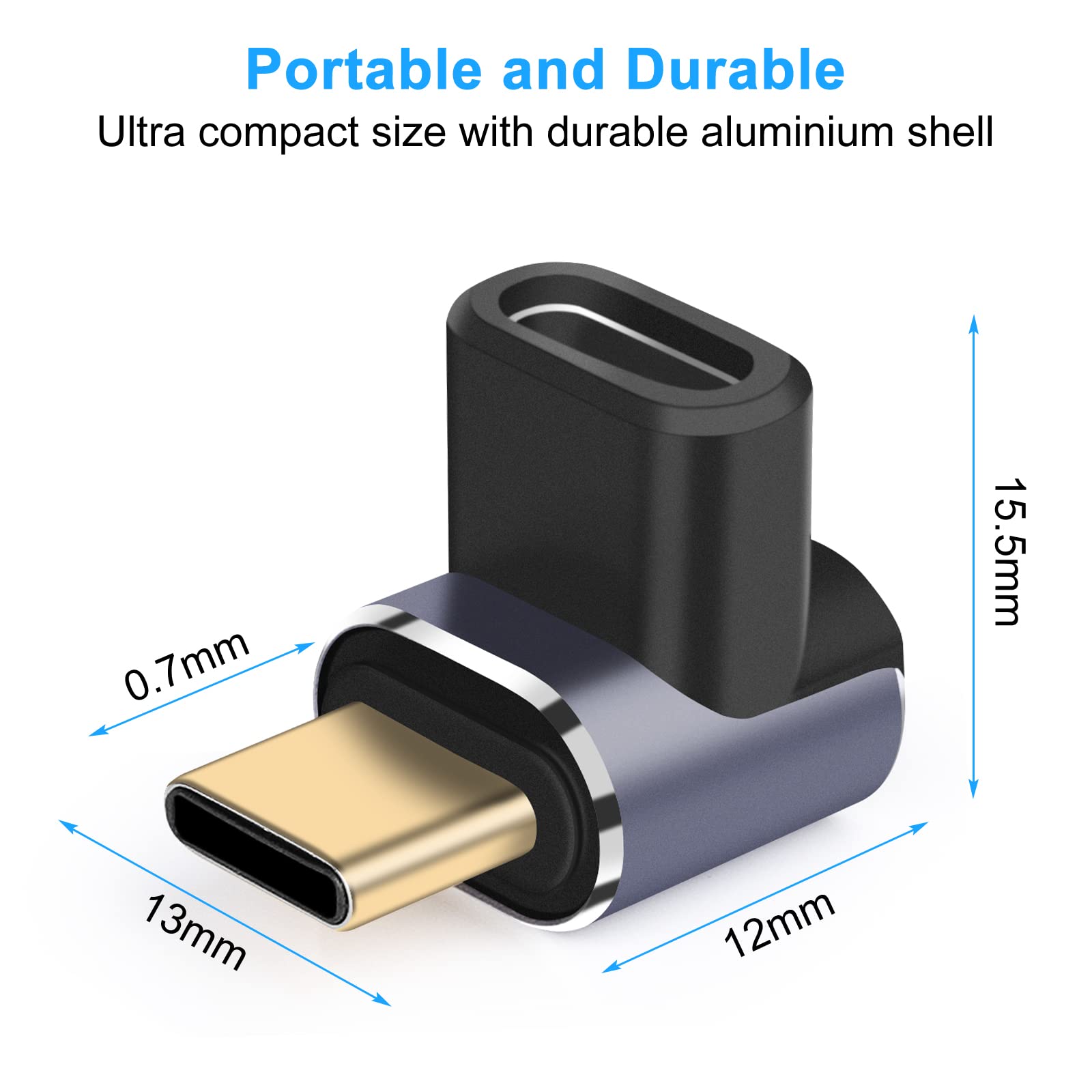 Samsung USB C 90 Degree Angled Adapter (2 Pack) - 40Gbps High-Speed Data Transfer, Compatible with MacBook Pro/Air, iPad Pro, Galaxy & More USB-C Devices - Perfect for Home Office, Gaming & Travel Charging