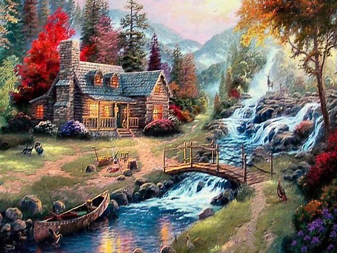 1000 Piece Jigsaw Puzzle - Mountain Villa Country Life Scenery - Educational Puzzle Game for Adults & Kids - Perfect Gift for Family Game Night & Brain Development Activities