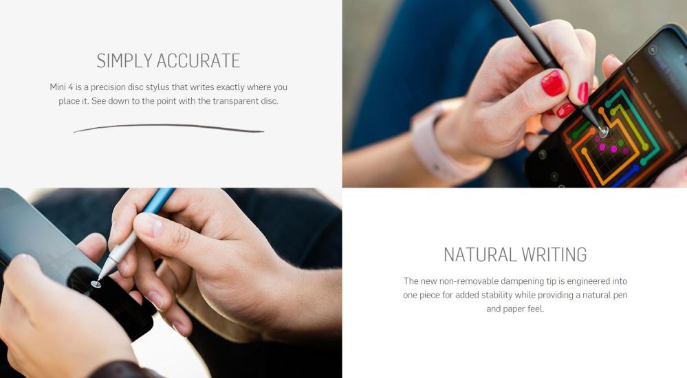 Adonit Mini 4 Stylus Pen - Precise iPad Stylus for Apple Pencil Alternative, Grey (ADM4DG) - Perfect for Note Taking, Drawing & Digital Art on iPad, iPhone & Android Tablets