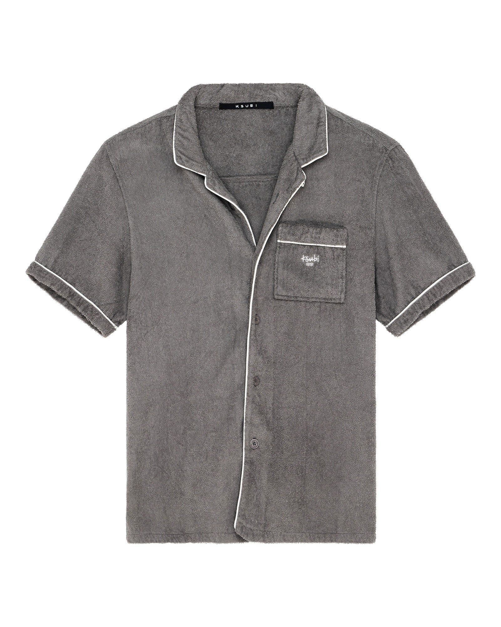 Premium Lounge SS Resort Shirt for Men - Comfortable Charcoal Short Sleeve Vacation Shirt - Perfect for Beach, Poolside & Summer Getaways