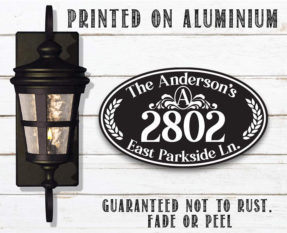 Custom Oval House Number Sign - Personalized Outdoor Address Plaque for Yard & Front Door - Durable Metal Home Signage - Perfect Housewarming Gift for New Homeowners (Ideal for Curb Appeal & Home Decoration)