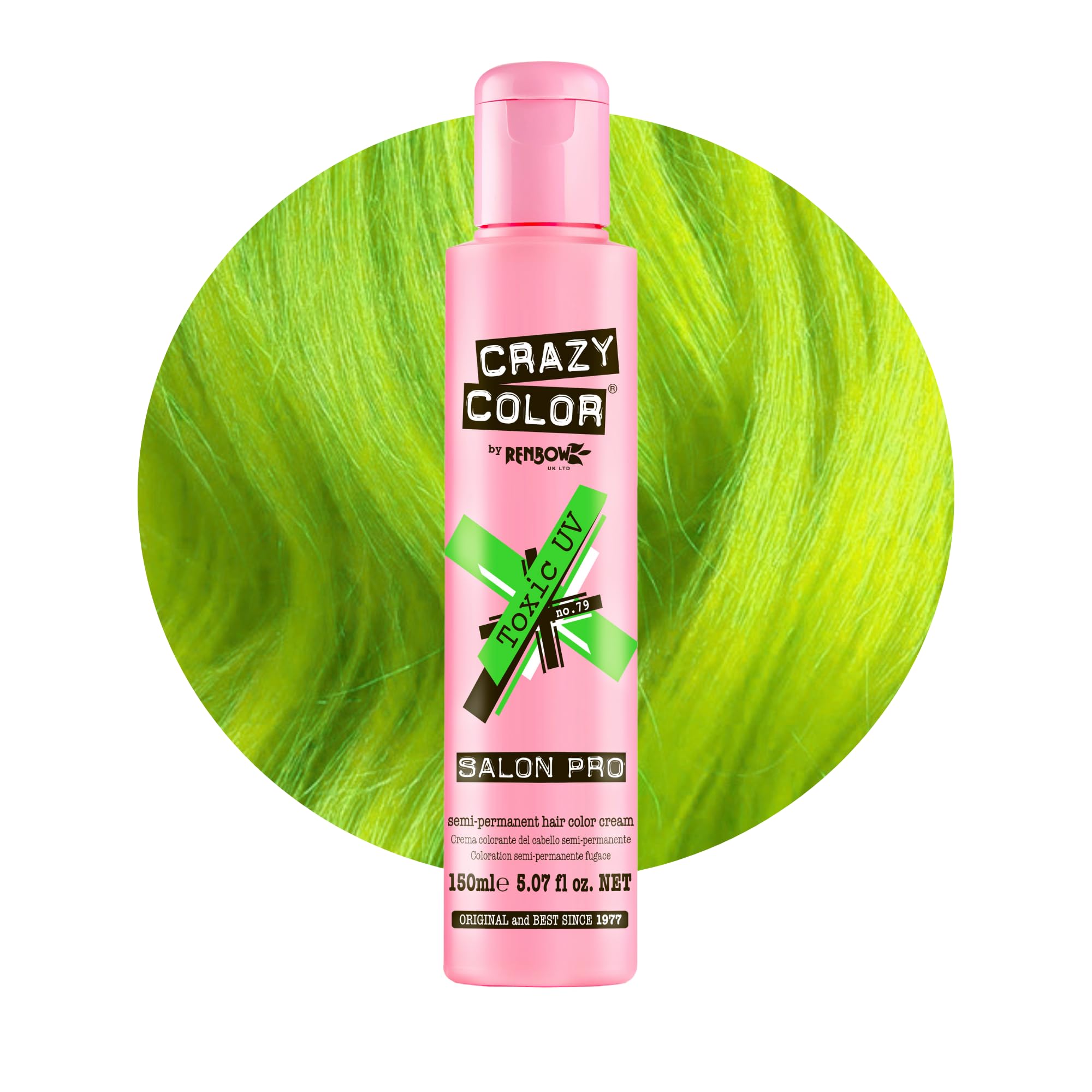 Crazy Color Salon Pro Semi-Permanent Hair Dye - Vibrant Toxic Shade for Women (5.07oz) | Long-Lasting Fashion Hair Color for Parties, Cosplay & Creative Styling
