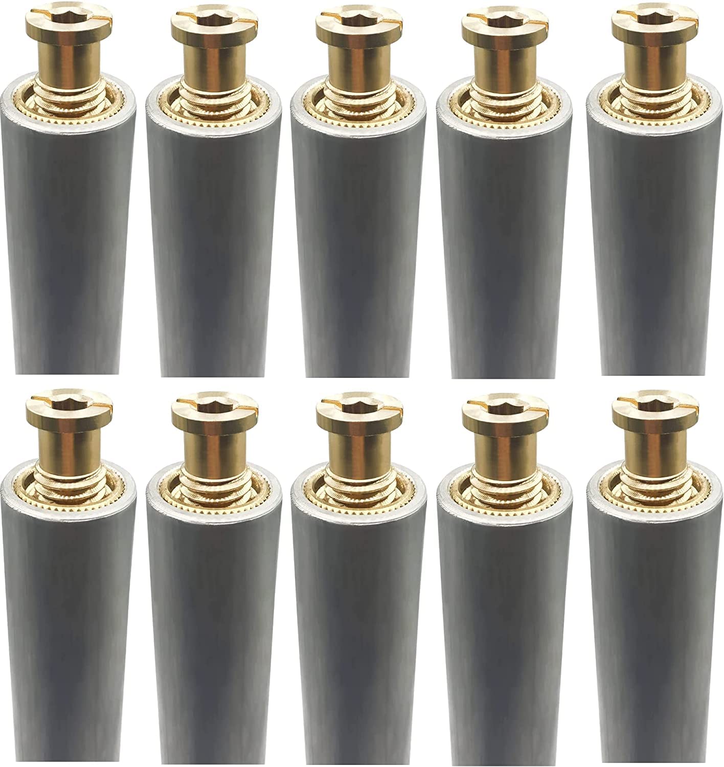 Poolzilla 10-Pack 18-Inch Aluminum Tube with Brass Anchor for Pool Safety Cover Installation - Heavy Duty Anchors for Loose Ground or Paver Applications - Extra Long Pool Cover Hardware (Perfect for Inground Pools, Concrete Decks & Landscaped Yards)
