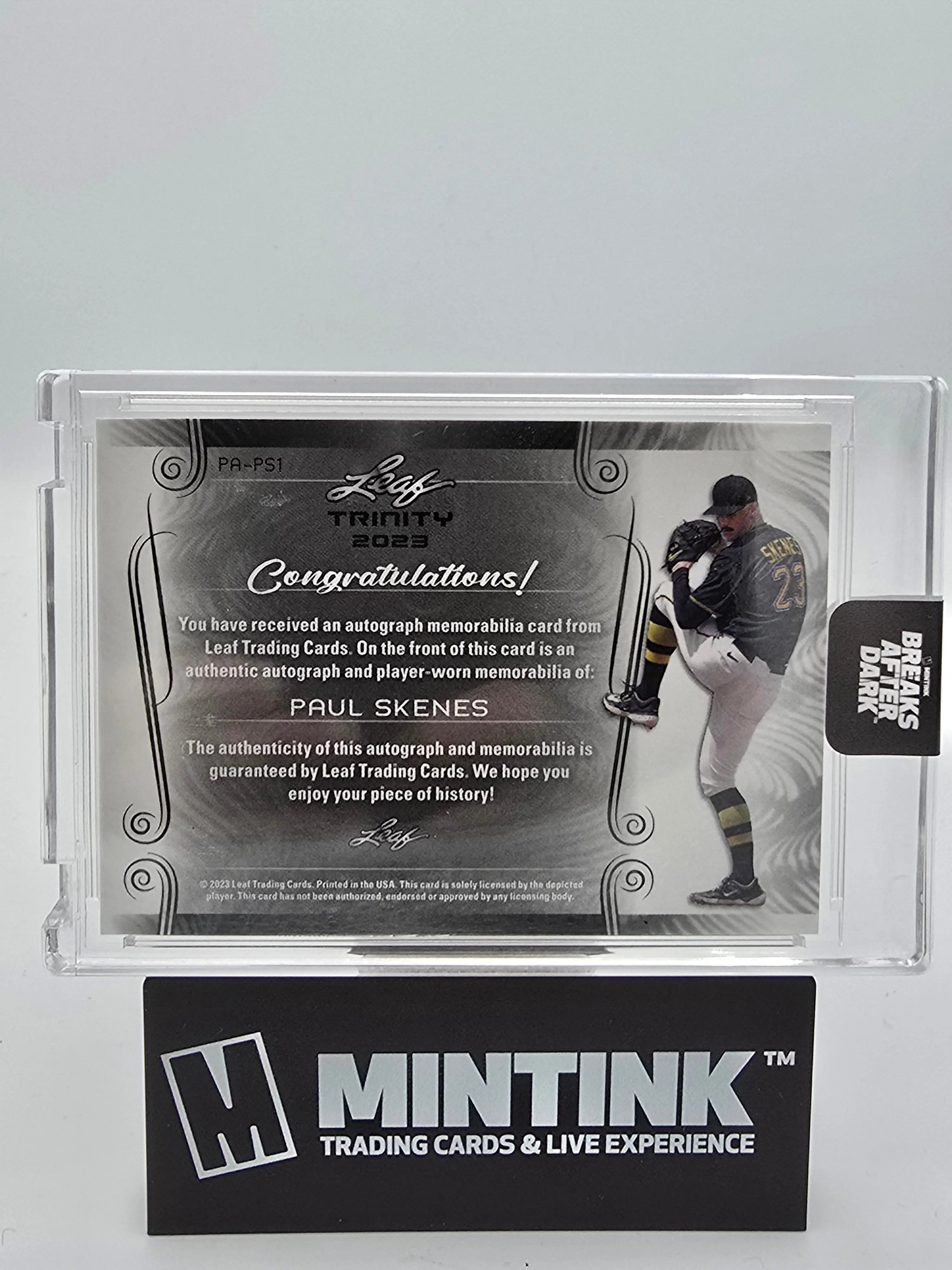 2023 Leaf Trinity Baseball Paul Skenes Rookie Autograph Red Parallel 09/15 #PR PS1 - Perfect for Baseball Card Collectors and Sports Memorabilia Enthusiasts