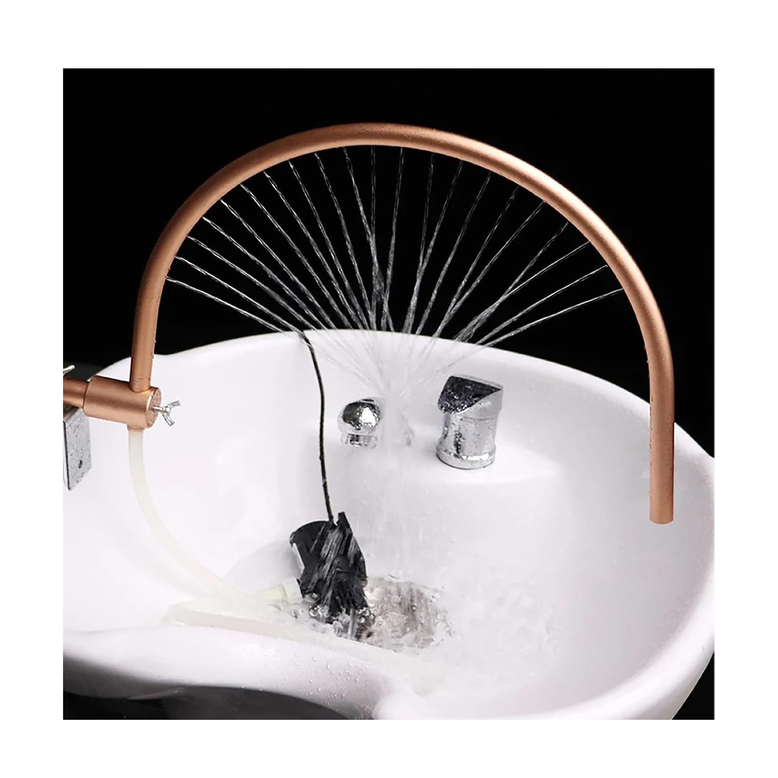 Portable Head Spa Equipment Frame with 21 Water Outlet Holes - Adjustable Elbow Design Hydrotherapy Waterfall Massage Rack for Relaxation & Stress Relief at Home Spa