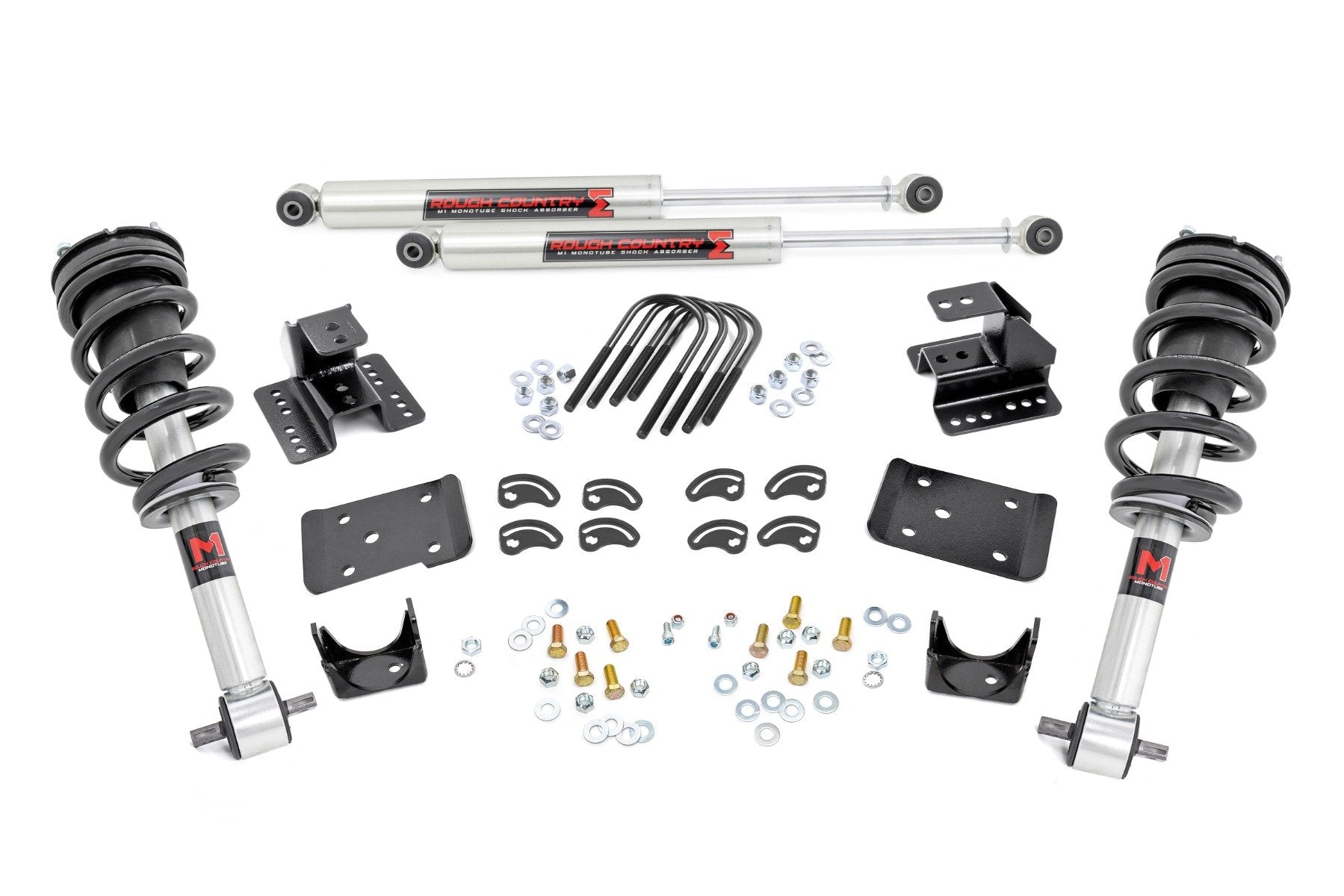 2 Inch Front & 4 Inch Rear Lowering Kit for 2014-2018 Chevy/GMC 1500 4WD (M1 71640) - Improve Ride Quality & Stance | Perfect for Street Performance & Custom Truck Builds